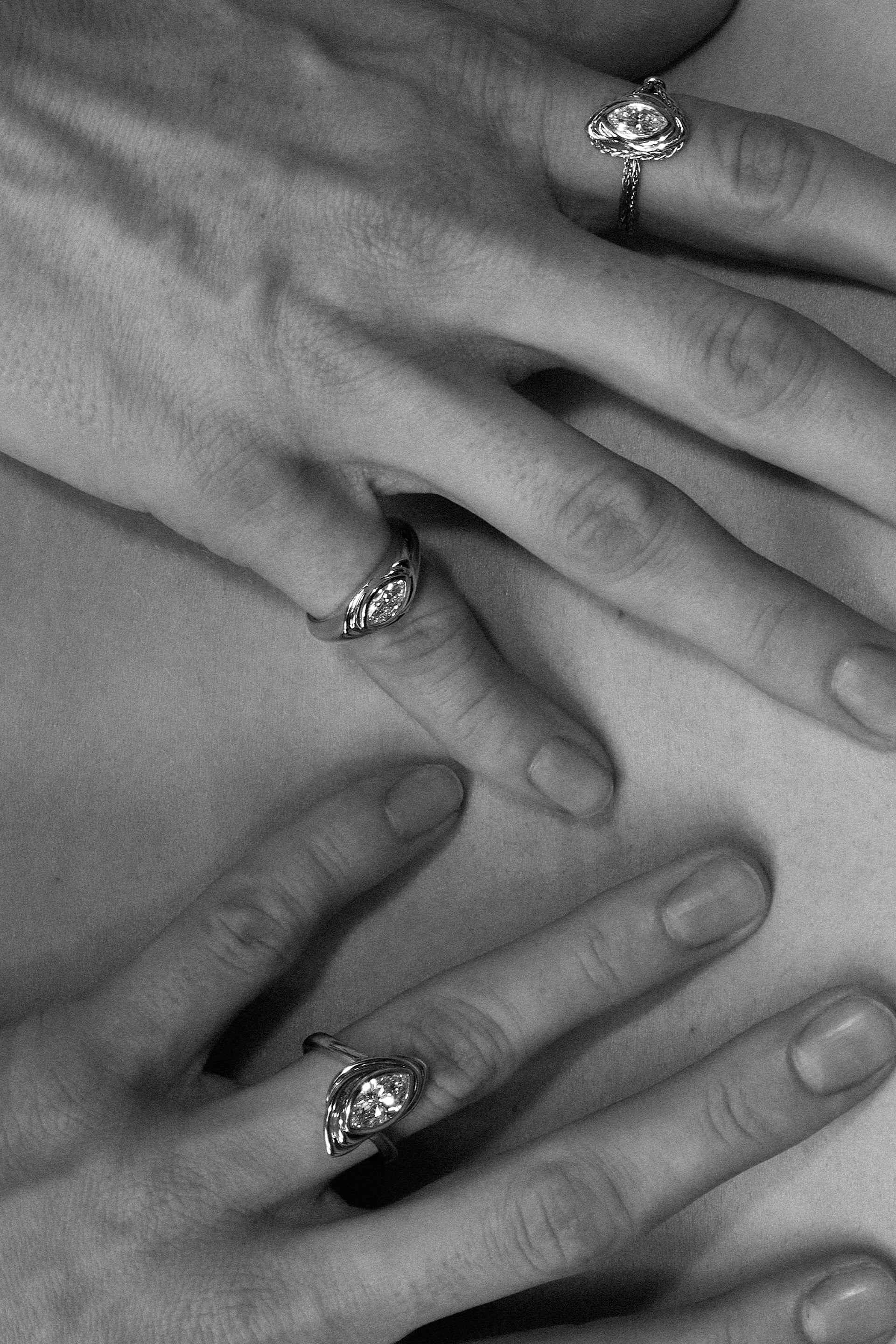 “Third Eye” Silver Sleeping Diamond Ring