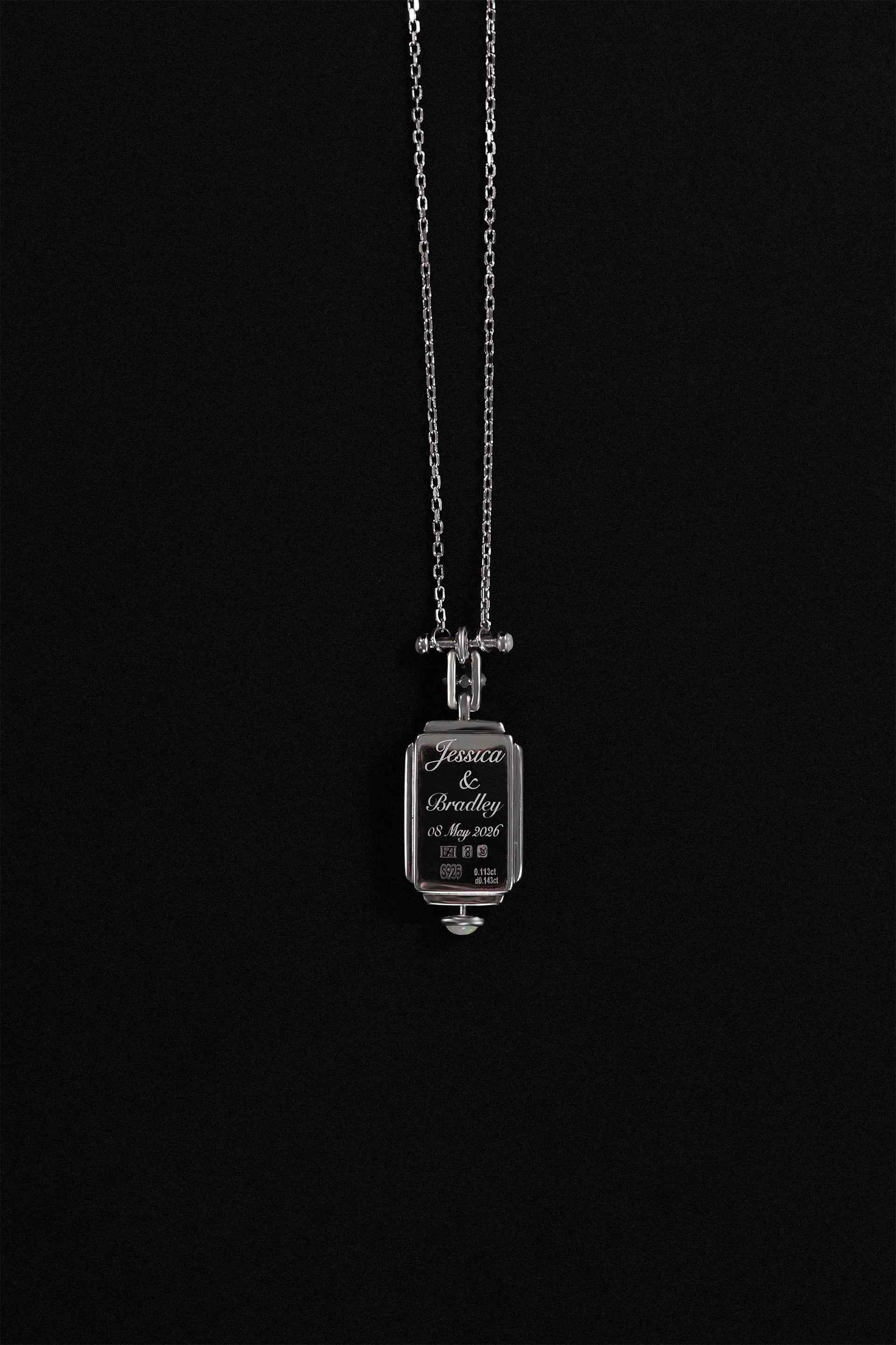 “Chamber” Silver Memory Locket Diamond Necklace