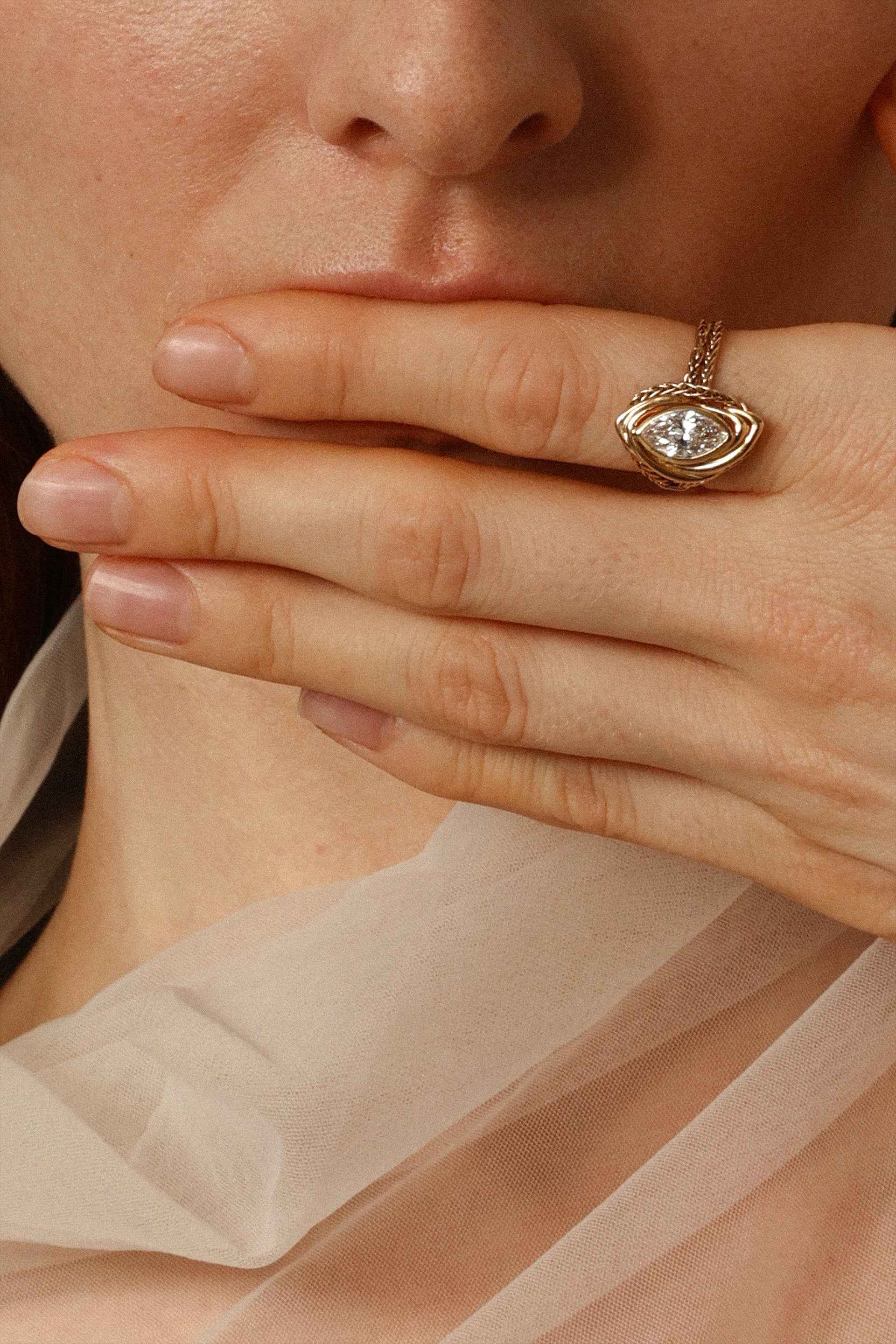 "Third Eye" Chain Diamond Ring