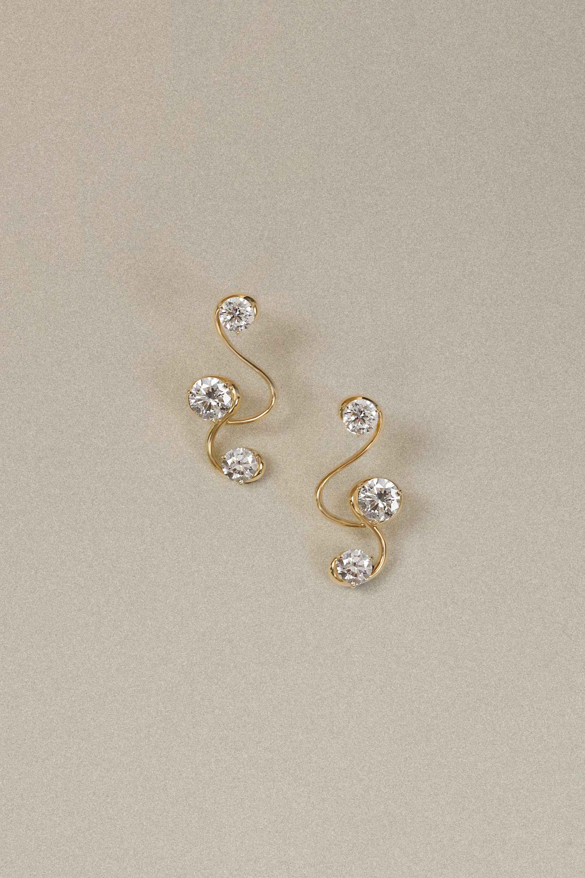 "MFE" Treble Diamond Earrings