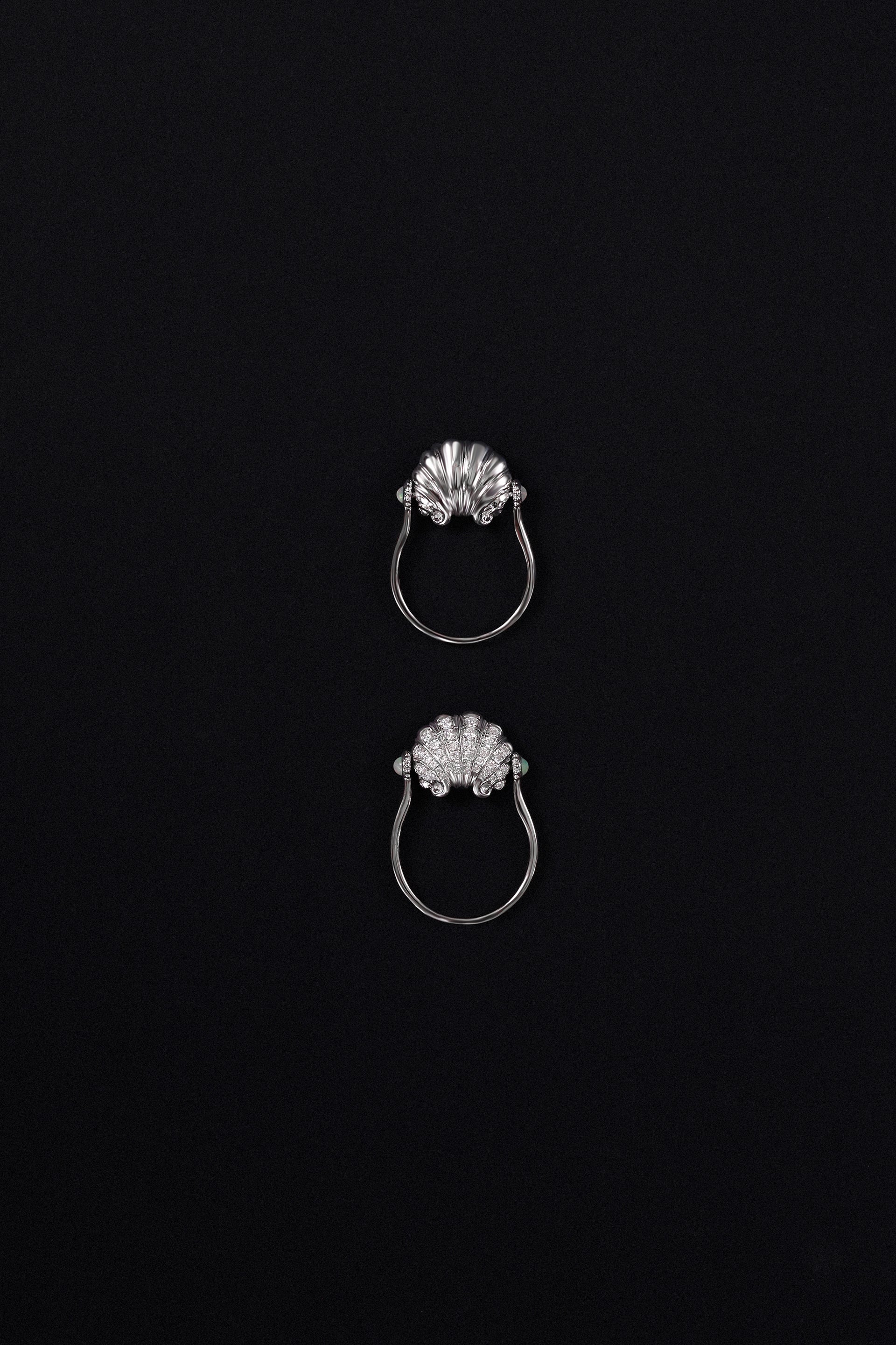 "Siren" Pavé Scallop Duality Ring原sku