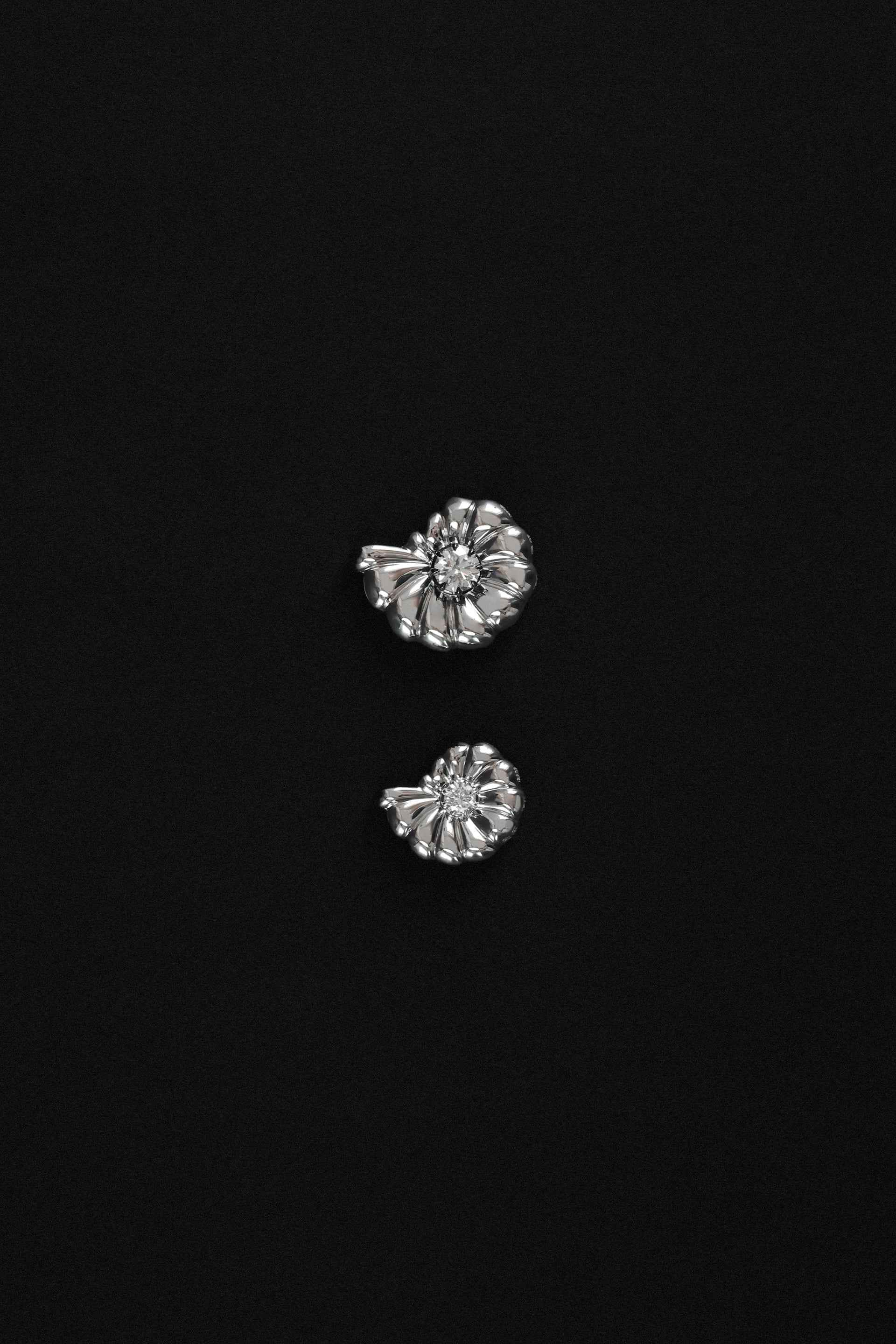 "Siren" Petite Silver Nautilus Diamond Pendant