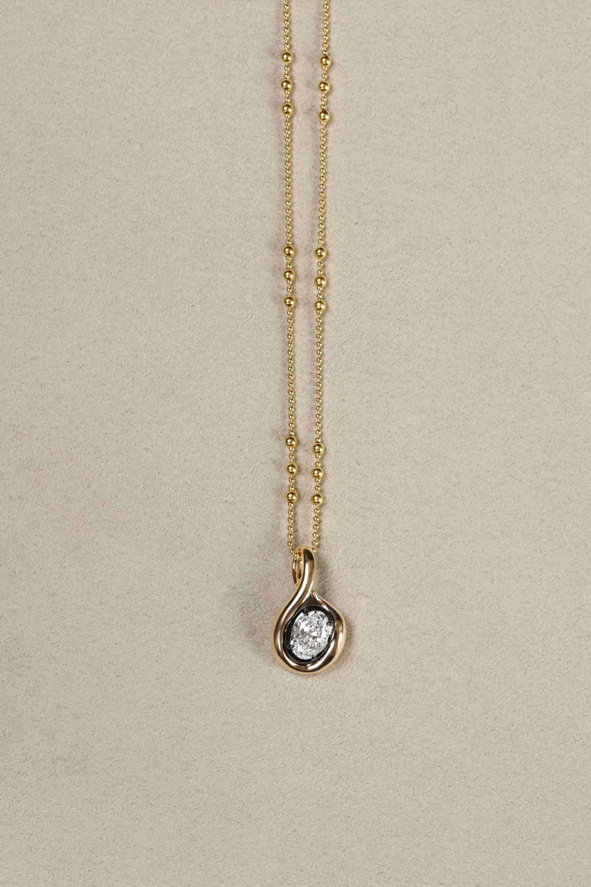 "MFE" Two-Tone 18k Quaver Diamond Pendant Necklace