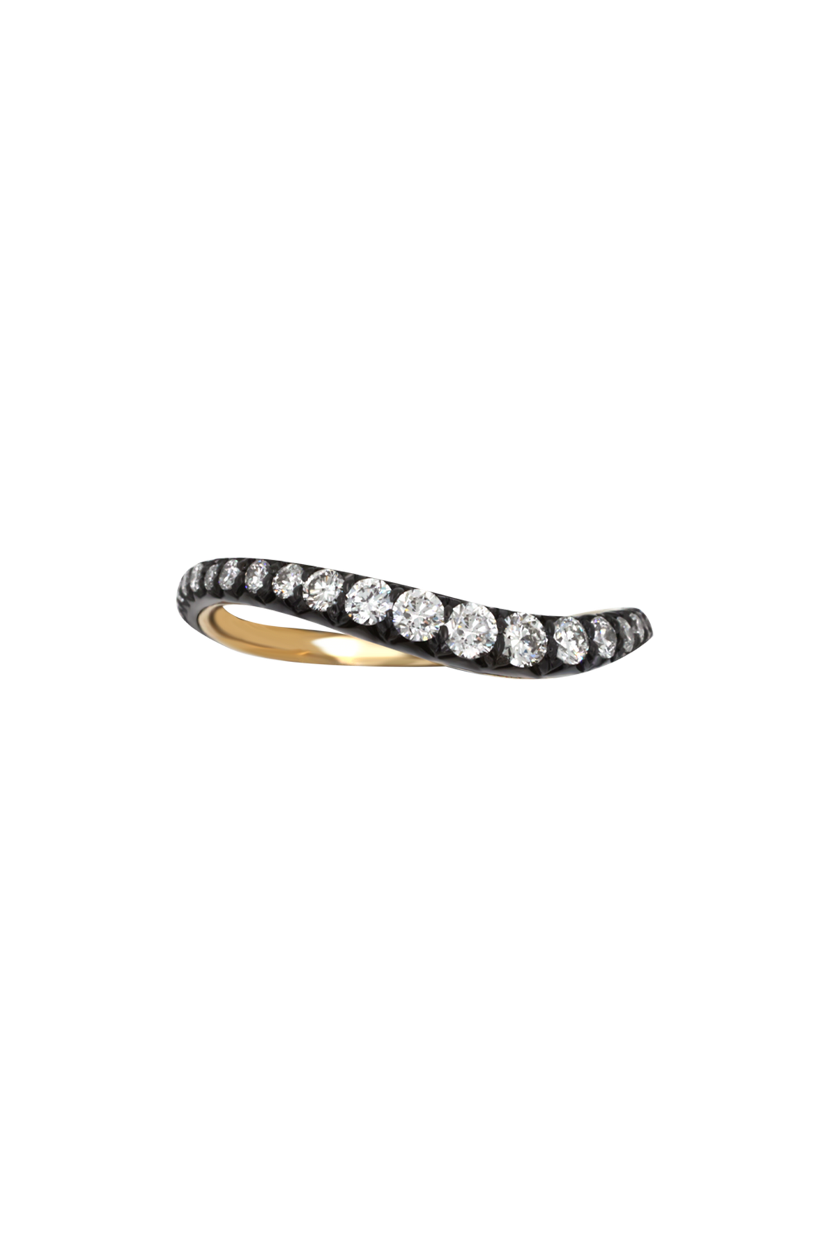 "Siren" Two-Tone Pavé Low Tide Diamond Band