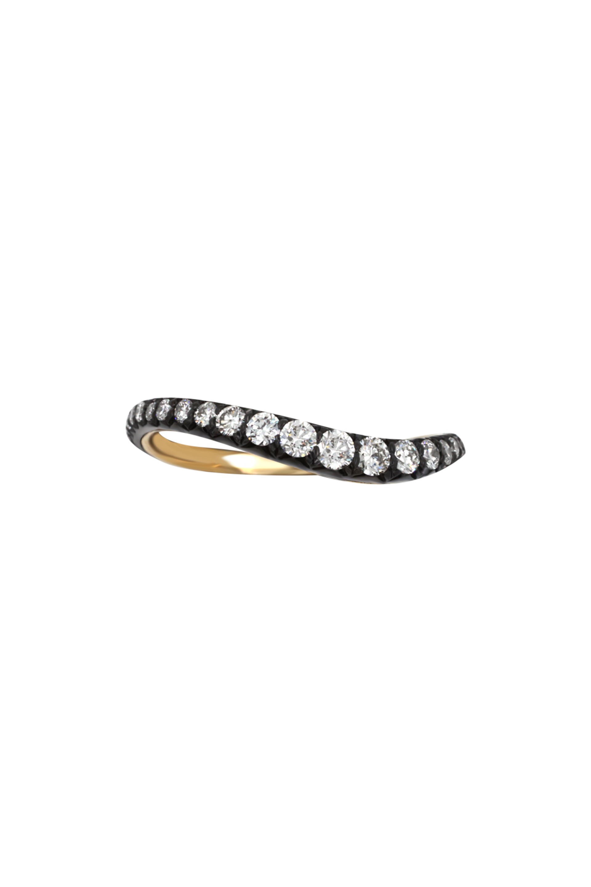 "Siren" Two-Tone Pavé Low Tide Diamond Band