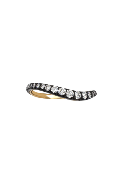 "Siren" Two-Tone Pavé Low Tide Diamond Band
