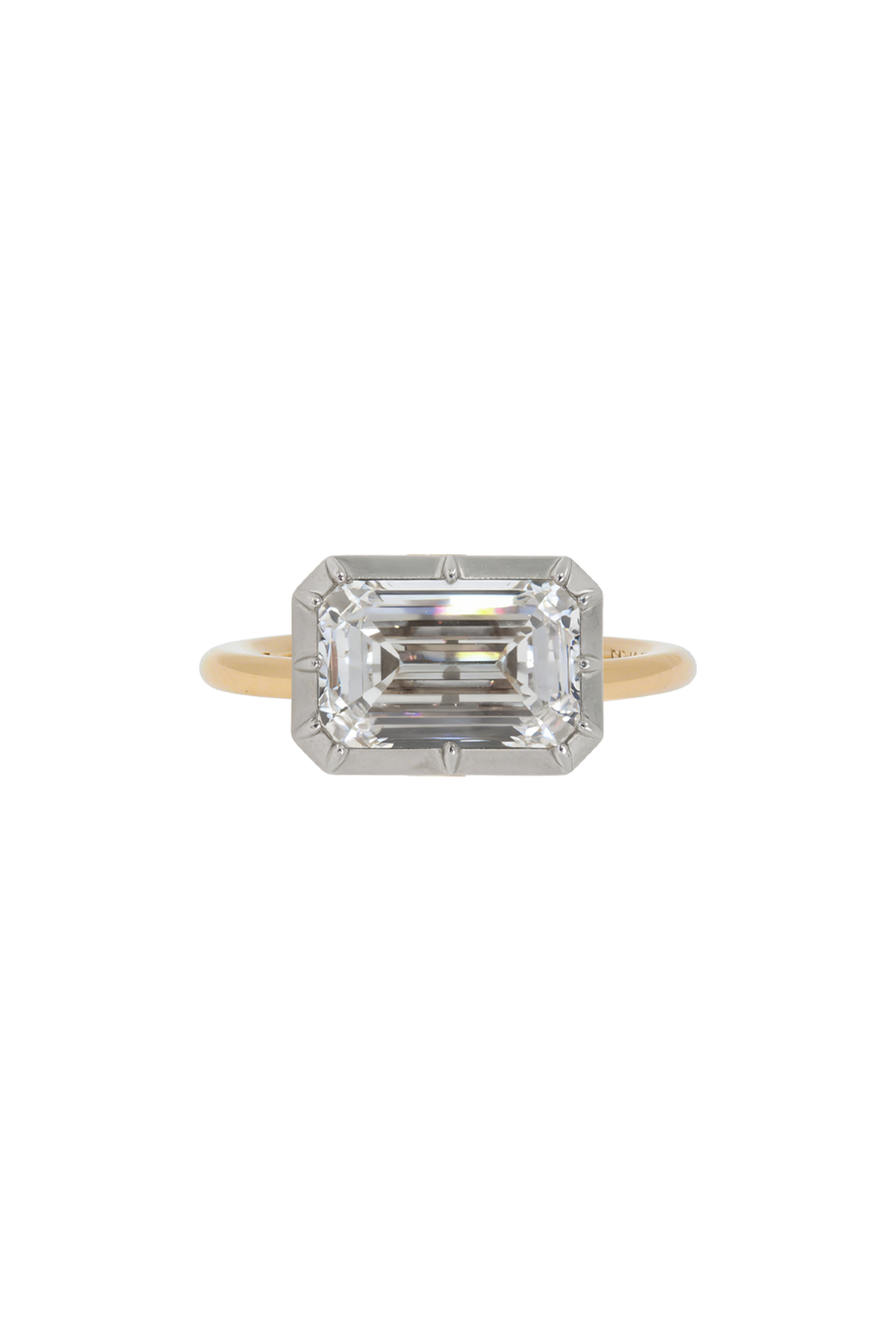 “Regency” Two-Tone East-West Diamond Rose-Back Ring