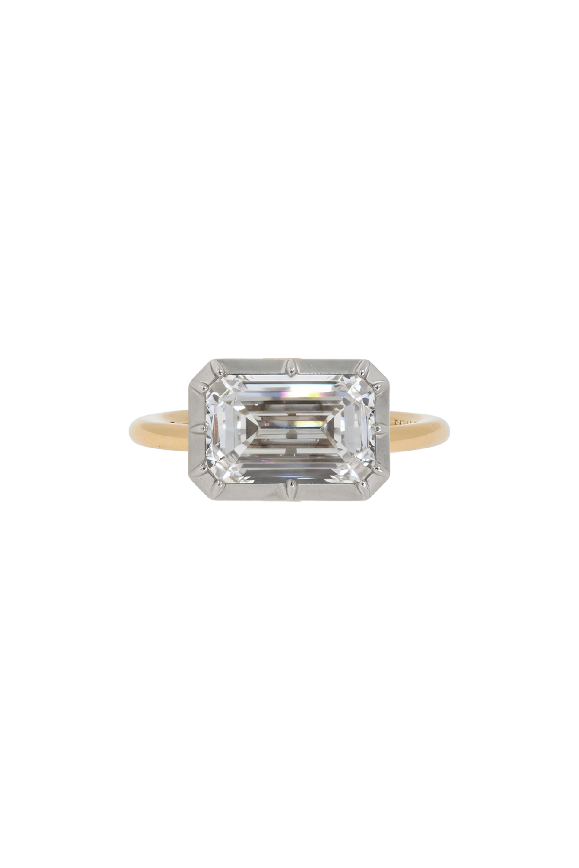 “Regency” Two-Tone East-West Diamond Rose-Back Ring