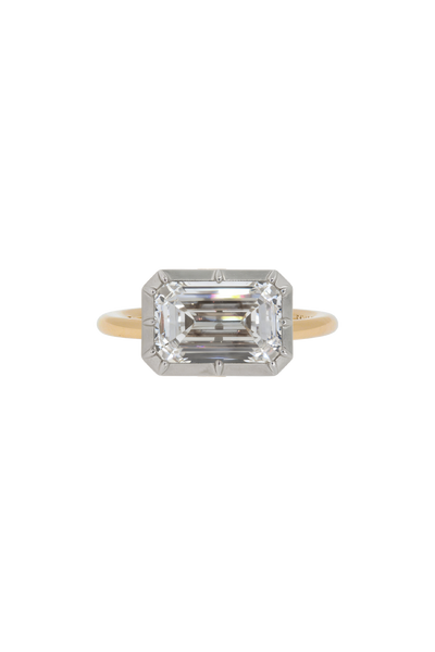 “Regency” Two-Tone East-West Diamond Rose-Back Ring