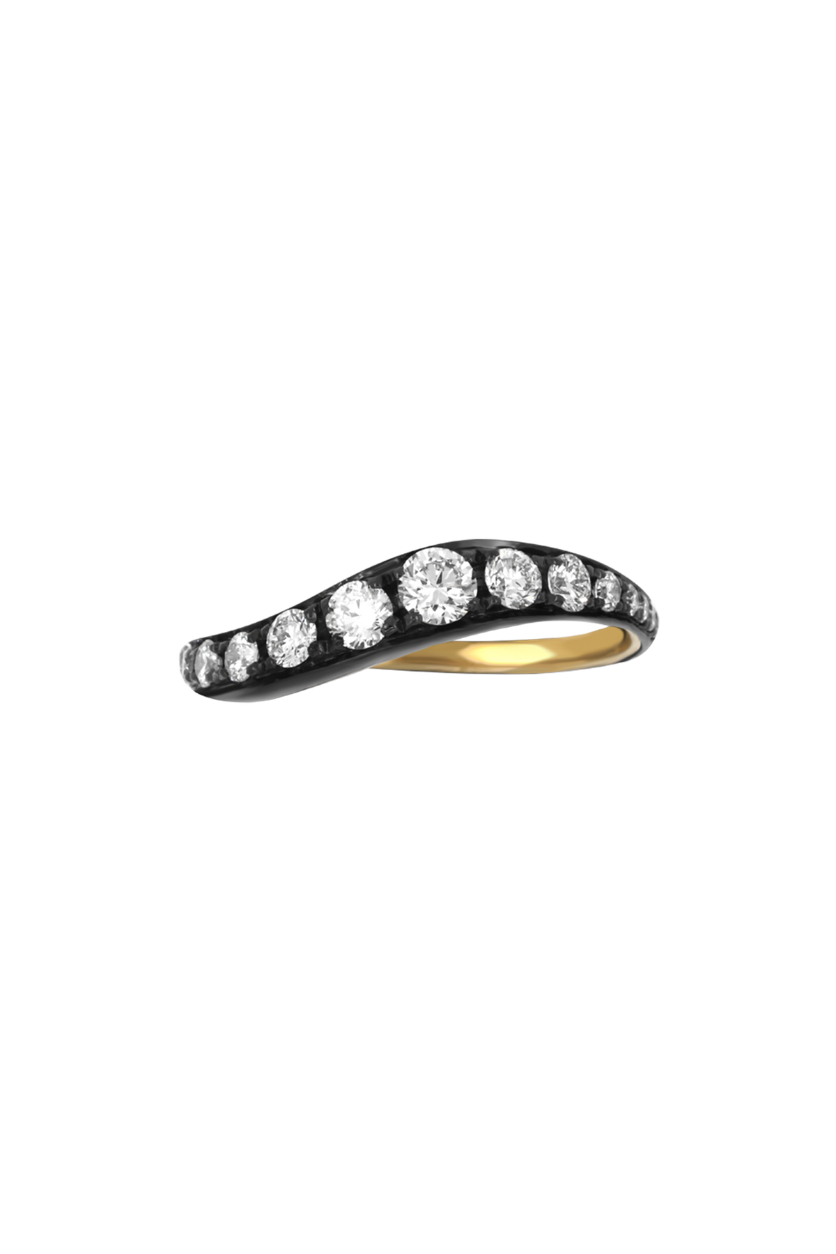 "Siren" Two-Tone Pavé High Tide Diamond Band