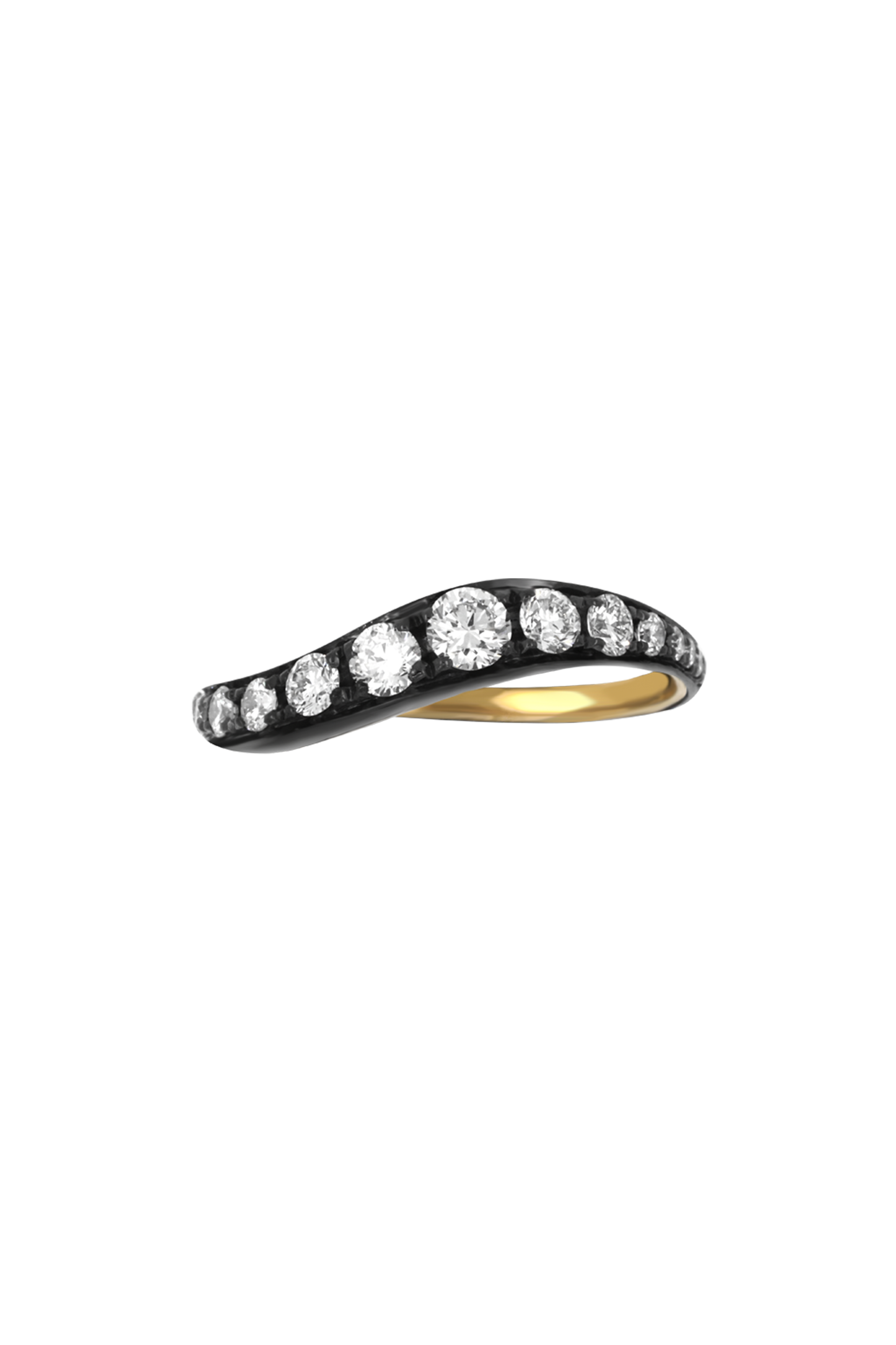 "Siren" Two-Tone Pavé High Tide Diamond Band