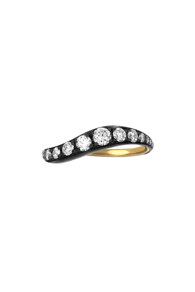 "Siren" Two-Tone Pavé High Tide Diamond Band