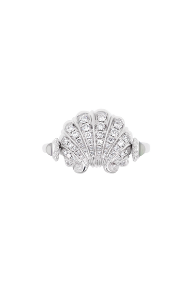 "Siren" Pavé Scallop Duality Diamond Ring