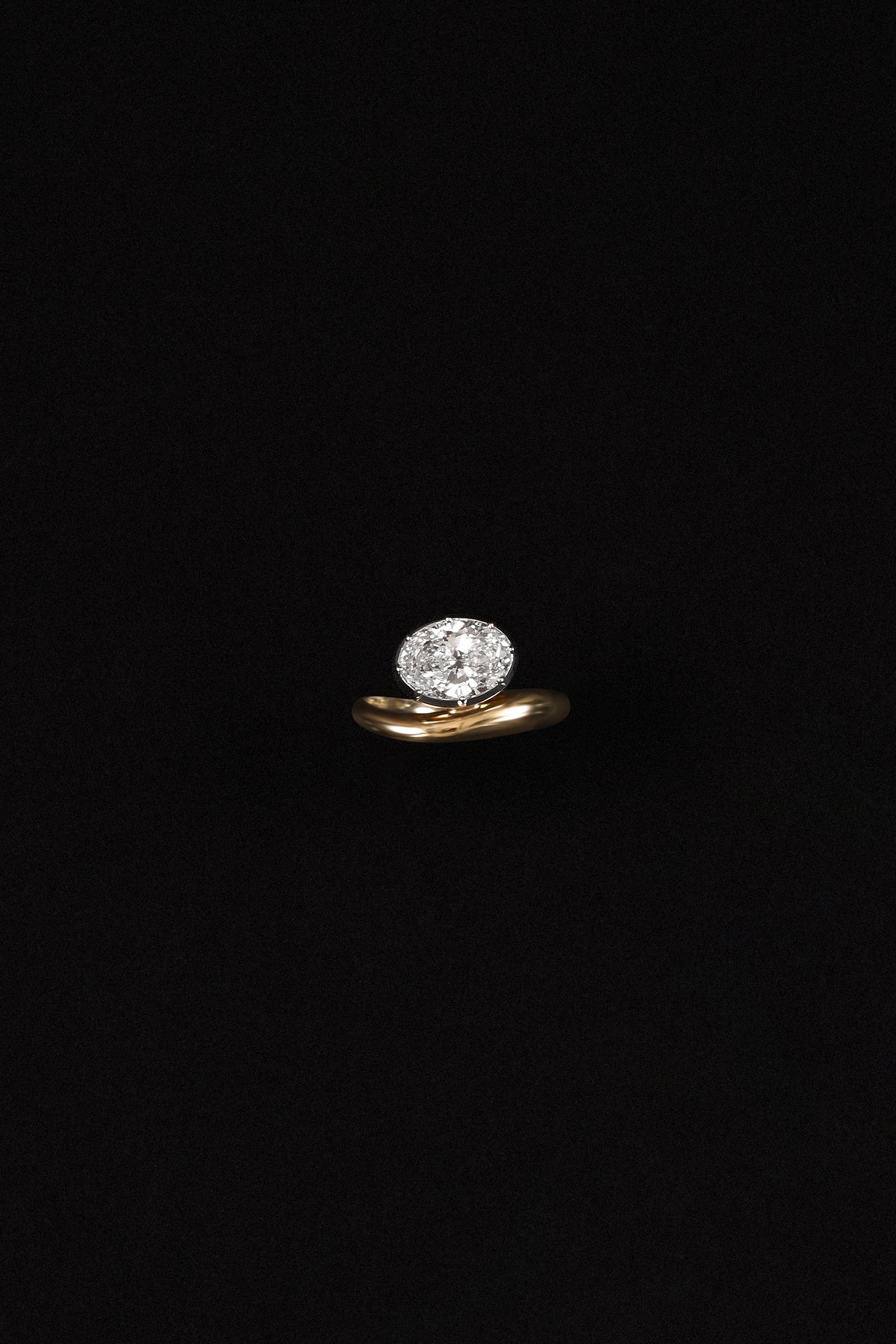 "Siren" Two-Tone Oval Diamond Tidepool Ring