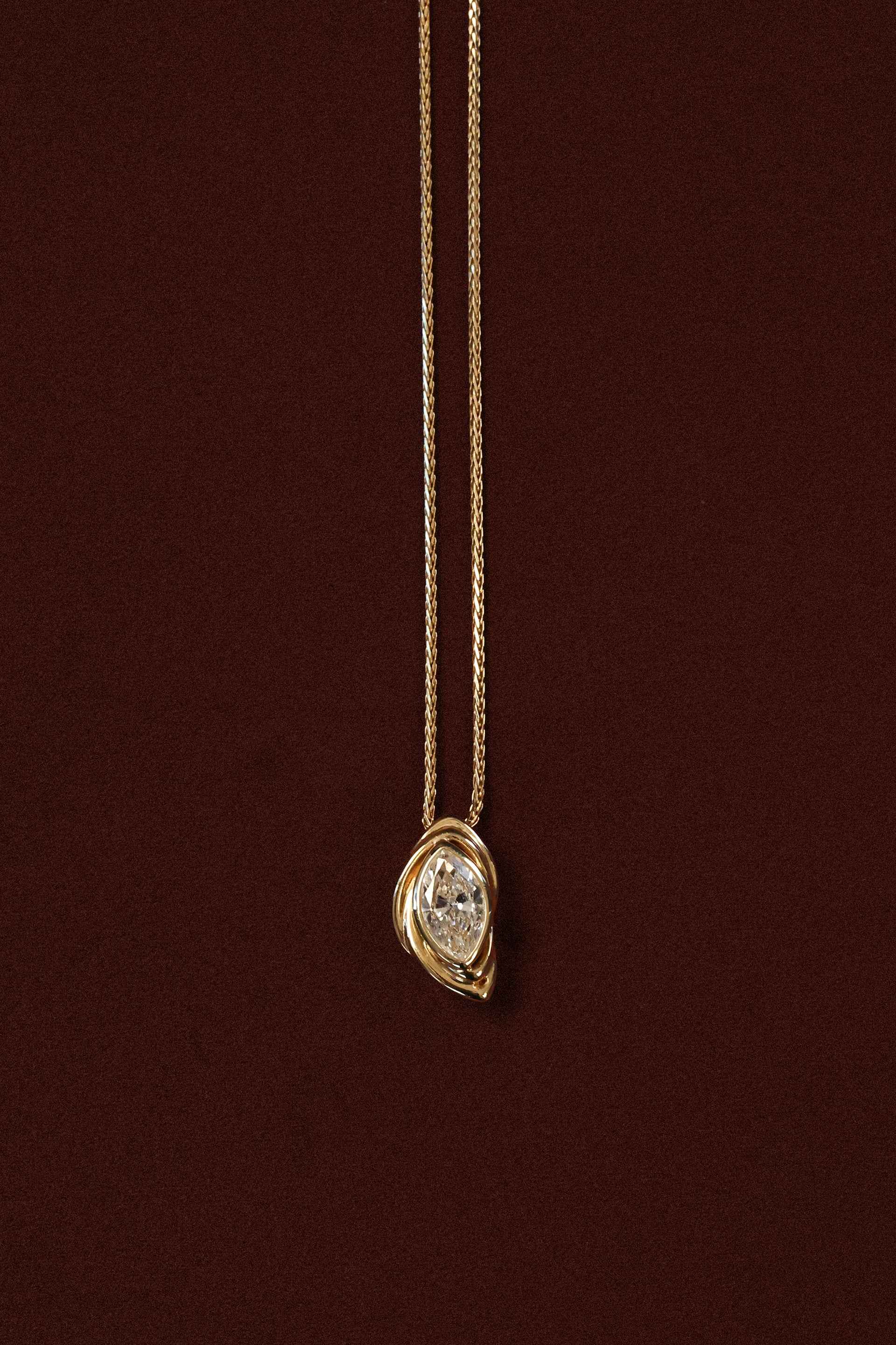 “Third Eye” 18k Diamond Pendant Necklace