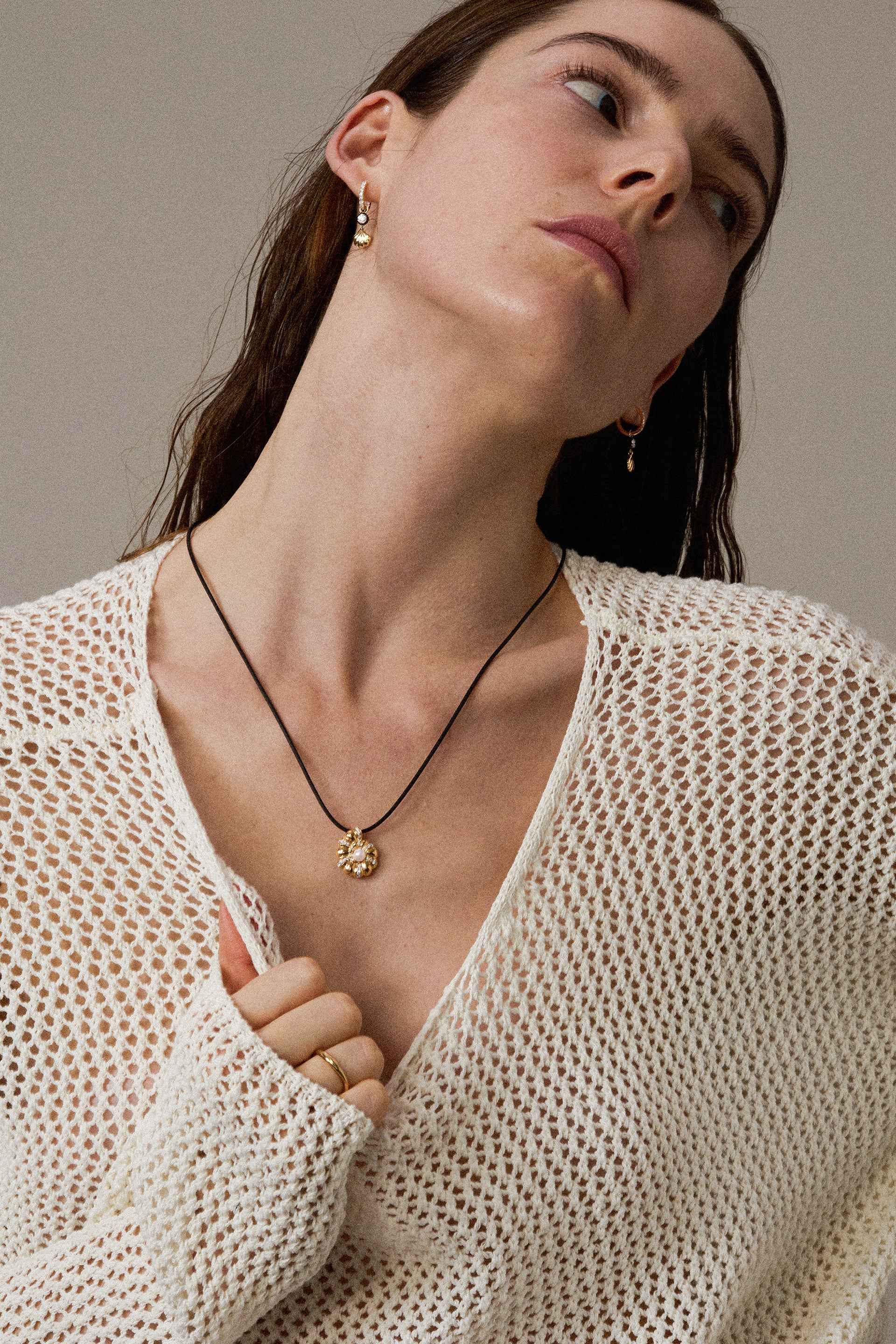 "Siren" Pearl Nautilus Diamond Pendant