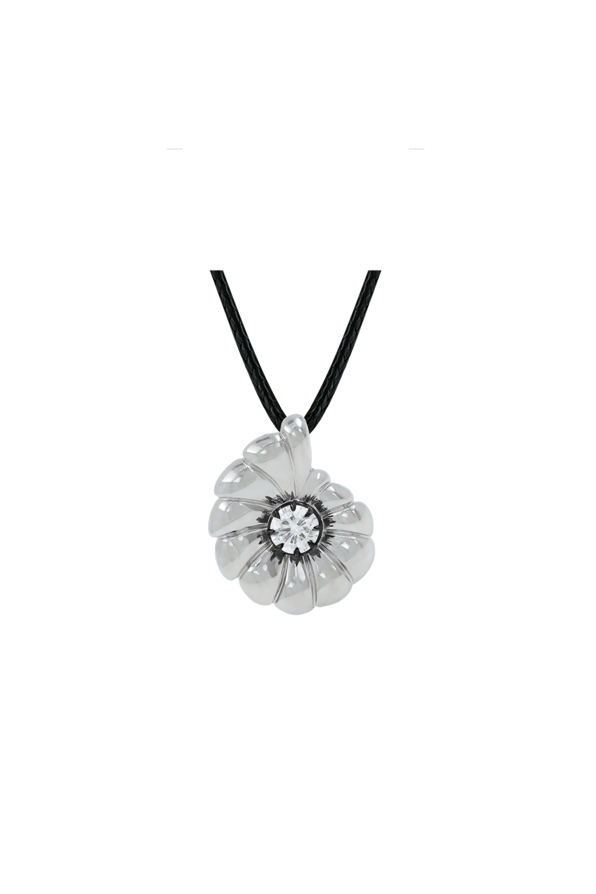 "Siren" Two-Tone Silver Nautilus Diamond Pendant