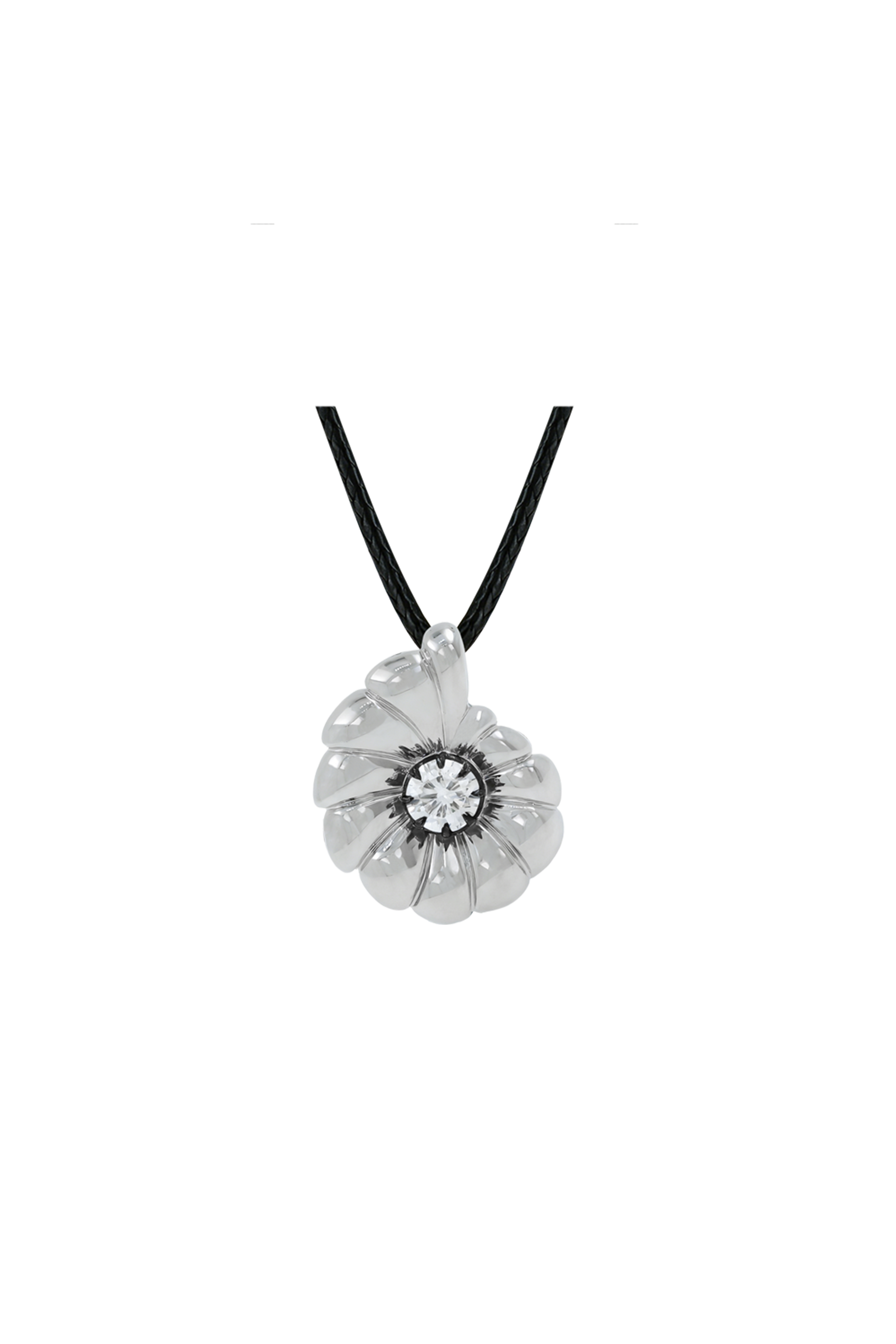 "Siren" Two-Tone Silver Nautilus Diamond Pendant