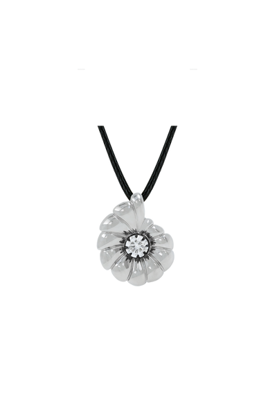 "Siren" Two-Tone Silver Nautilus Diamond Pendant