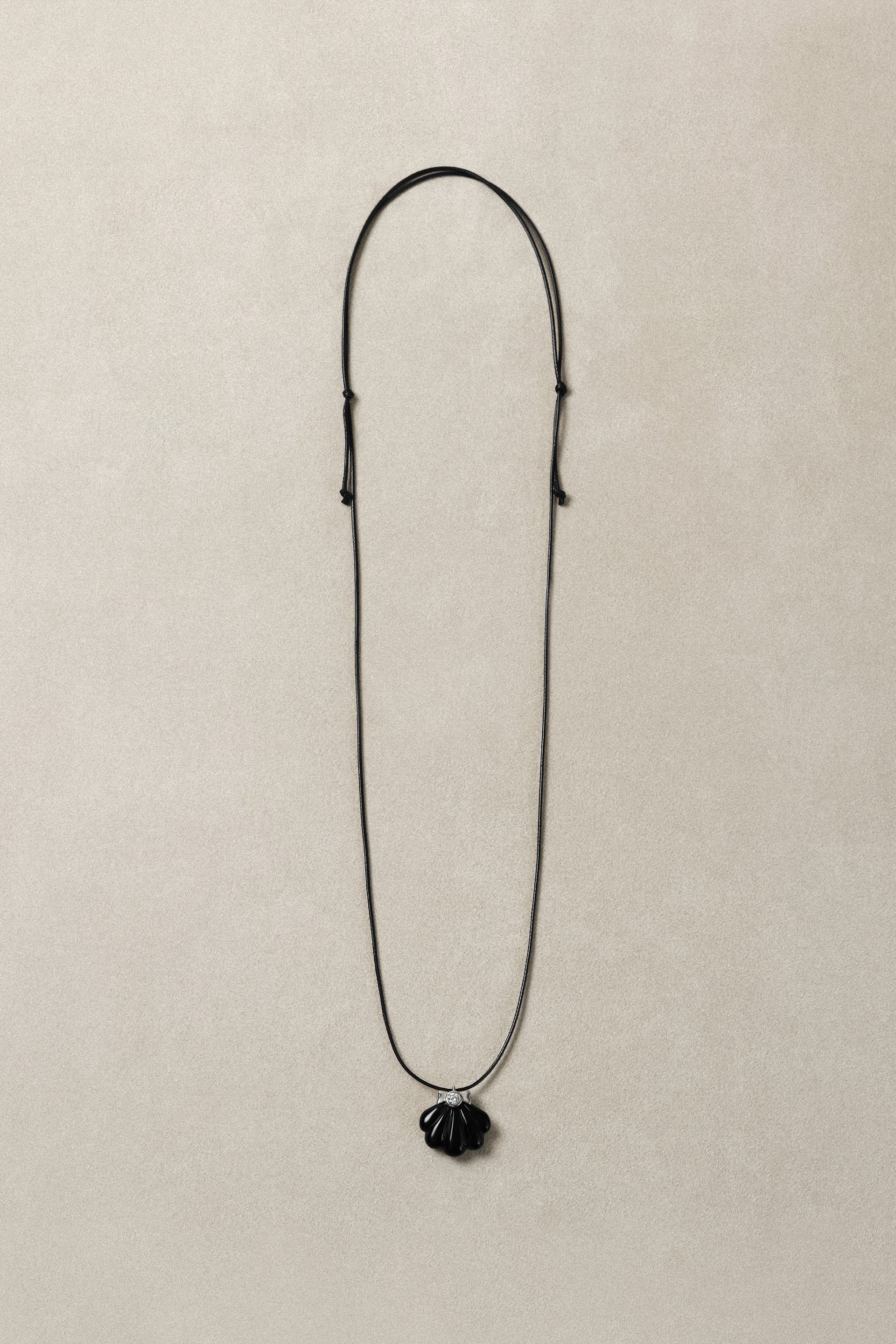 "Siren" Diamond Onyx Nautilus Necklace-SR020-S