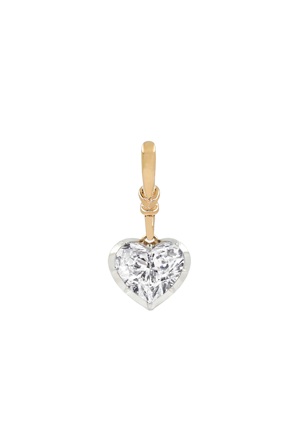 "Silk" Rose-Back Heart Diamond Necklace