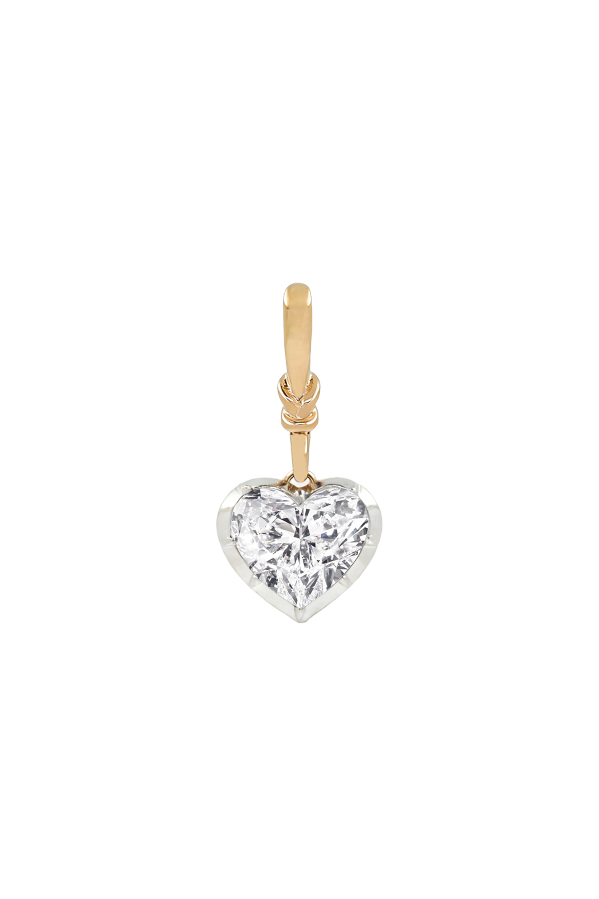 "Silk" Rose-Back Heart Diamond Necklace