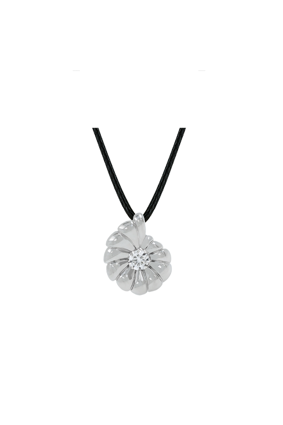 "Siren" Petite Silver Nautilus Diamond Pendant