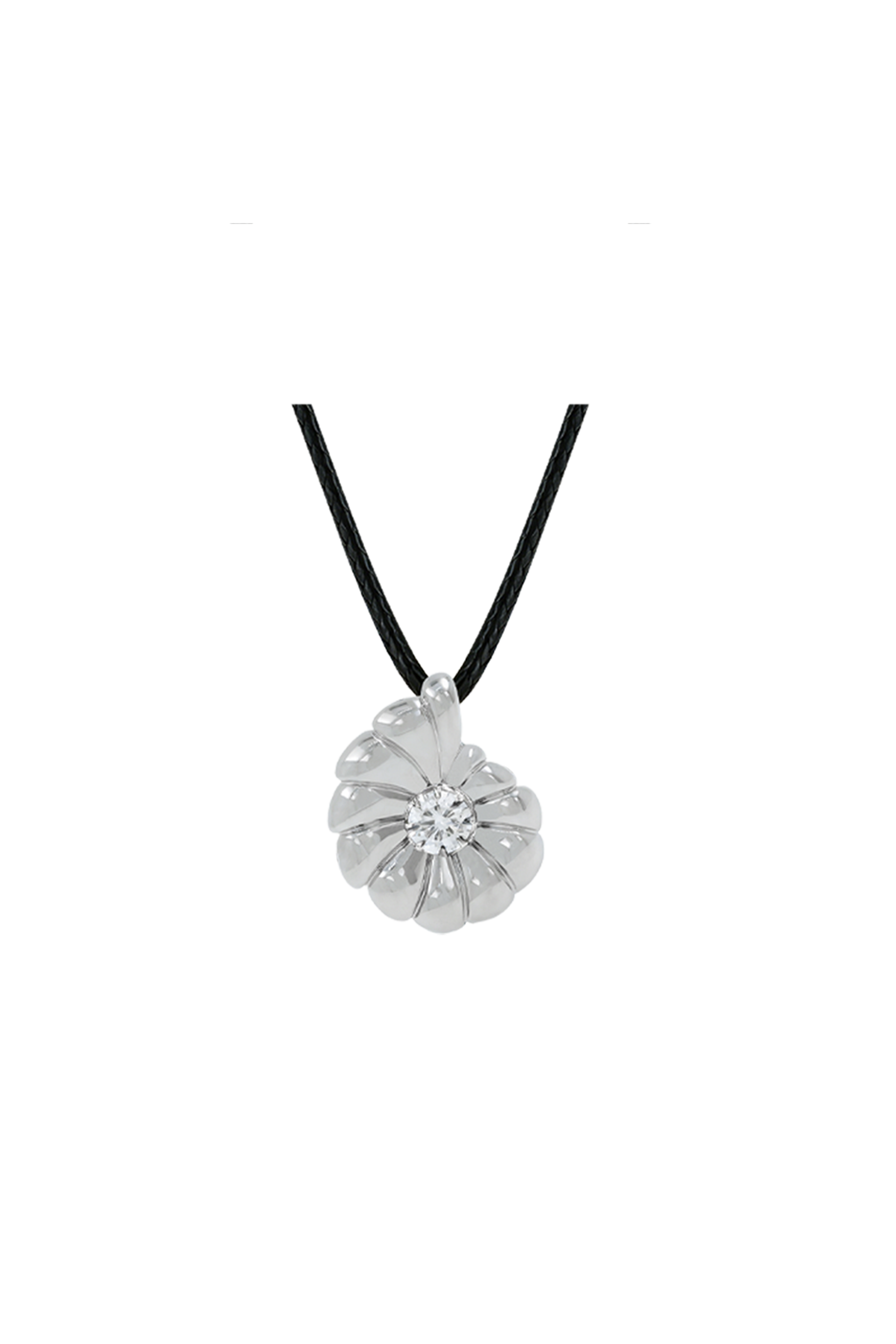 "Siren" Petite Silver Nautilus Diamond Pendant