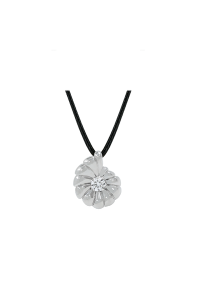 "Siren" Petite Silver Nautilus Diamond Pendant