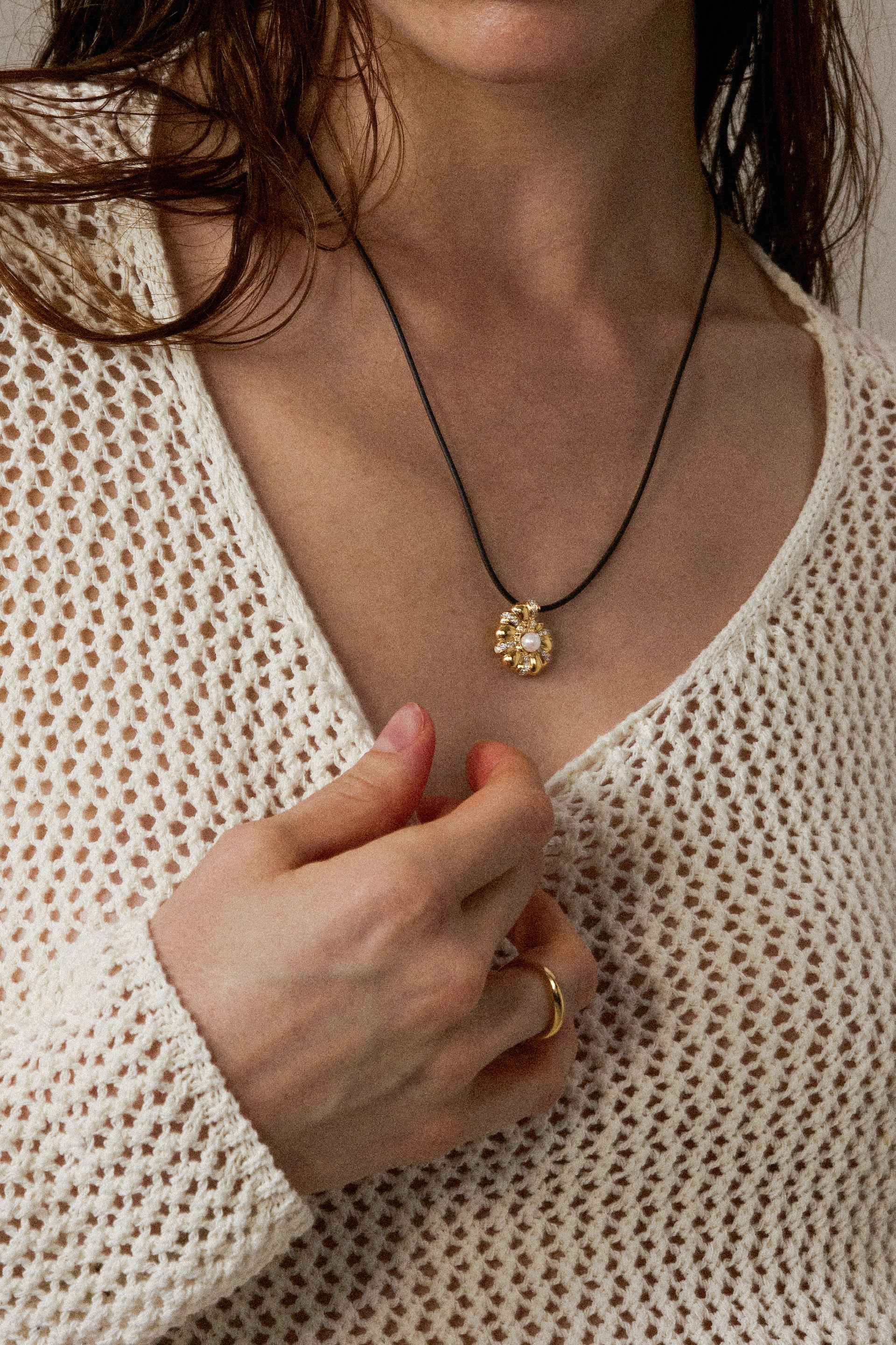 "Siren" Pearl Nautilus Diamond Pendant
