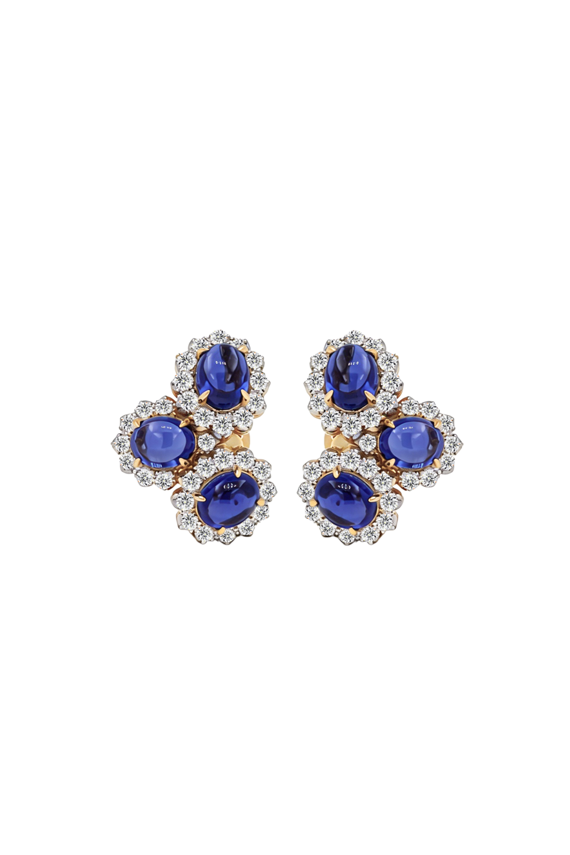 “Regency” Sapphire Cabochon Clip Earrings