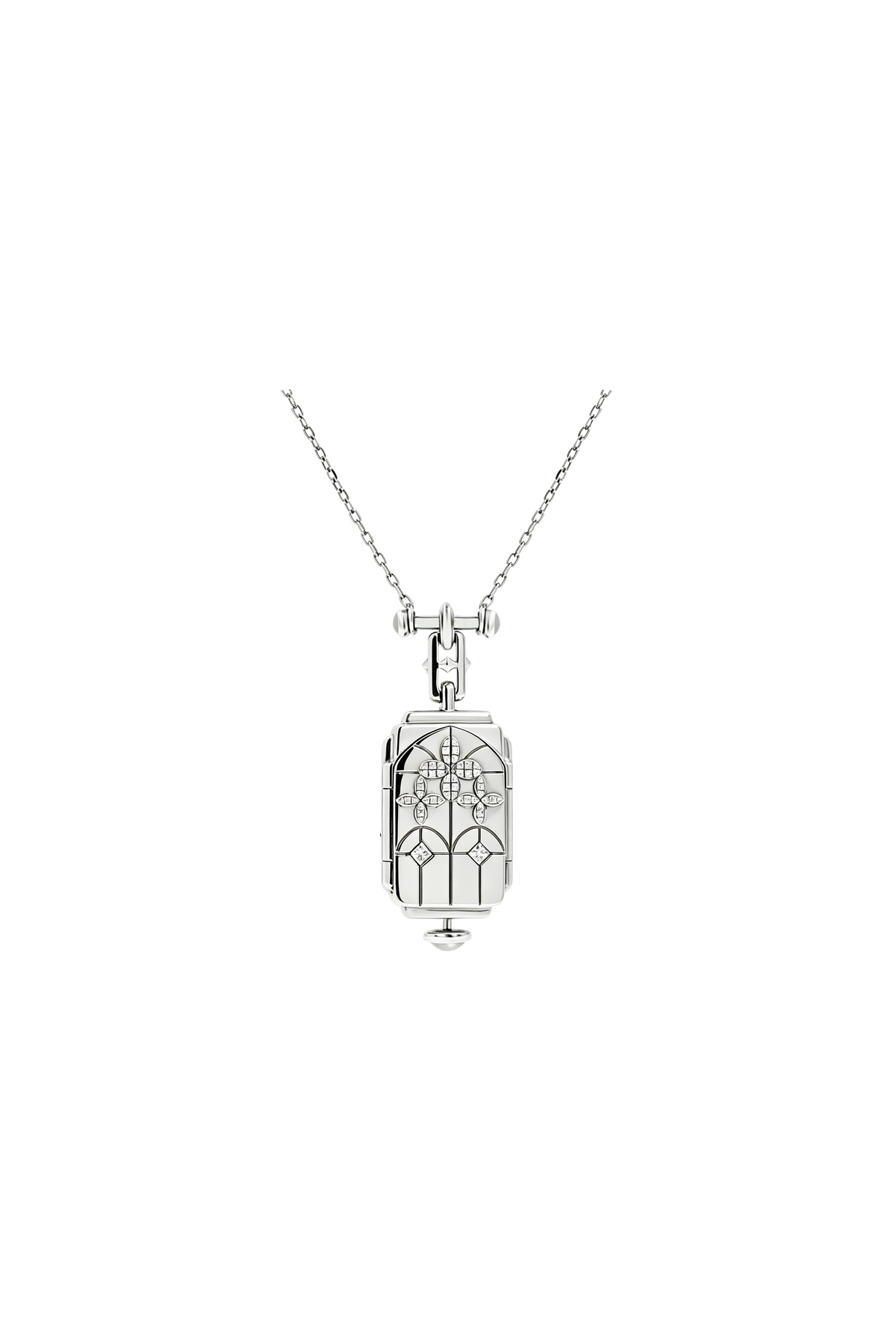 “Chamber” Silver Memory Locket Diamond Necklace
