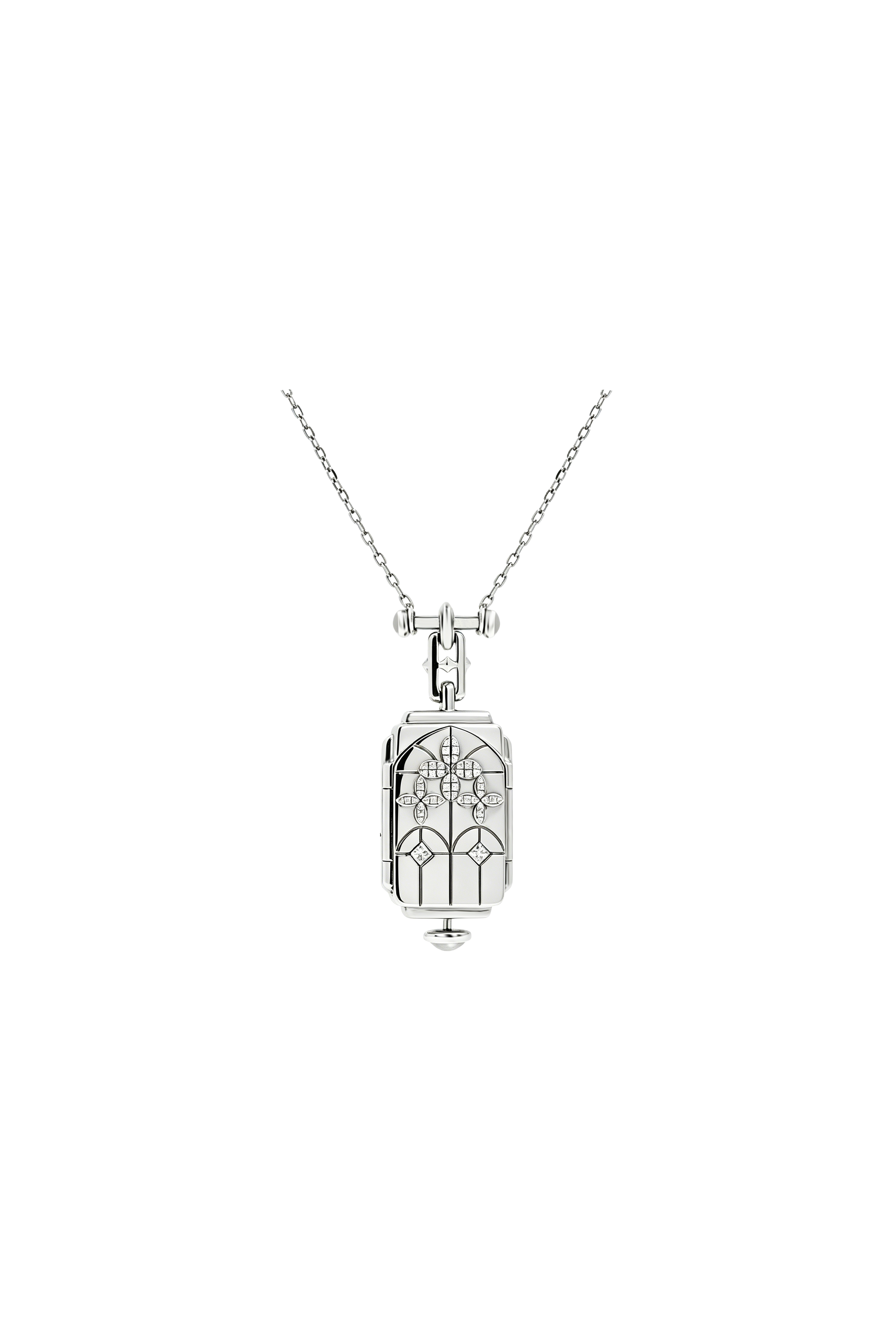 “Chamber” Silver Memory Locket Diamond Necklace