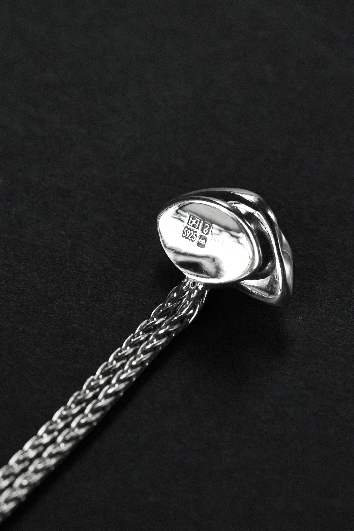 “Third Eye” Silver Chain Diamond Ring