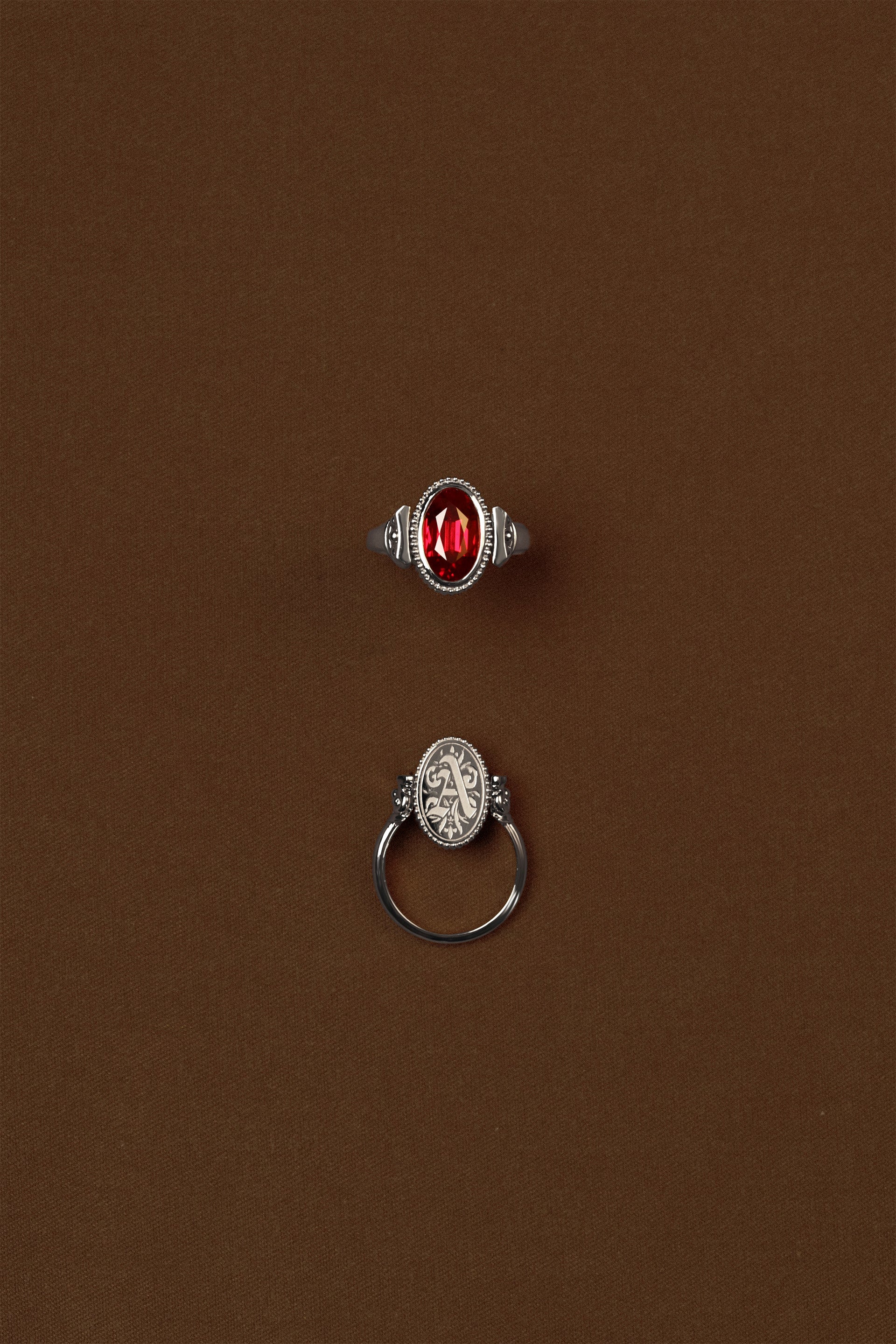 “Regency” Ruby Duality Signet Ring