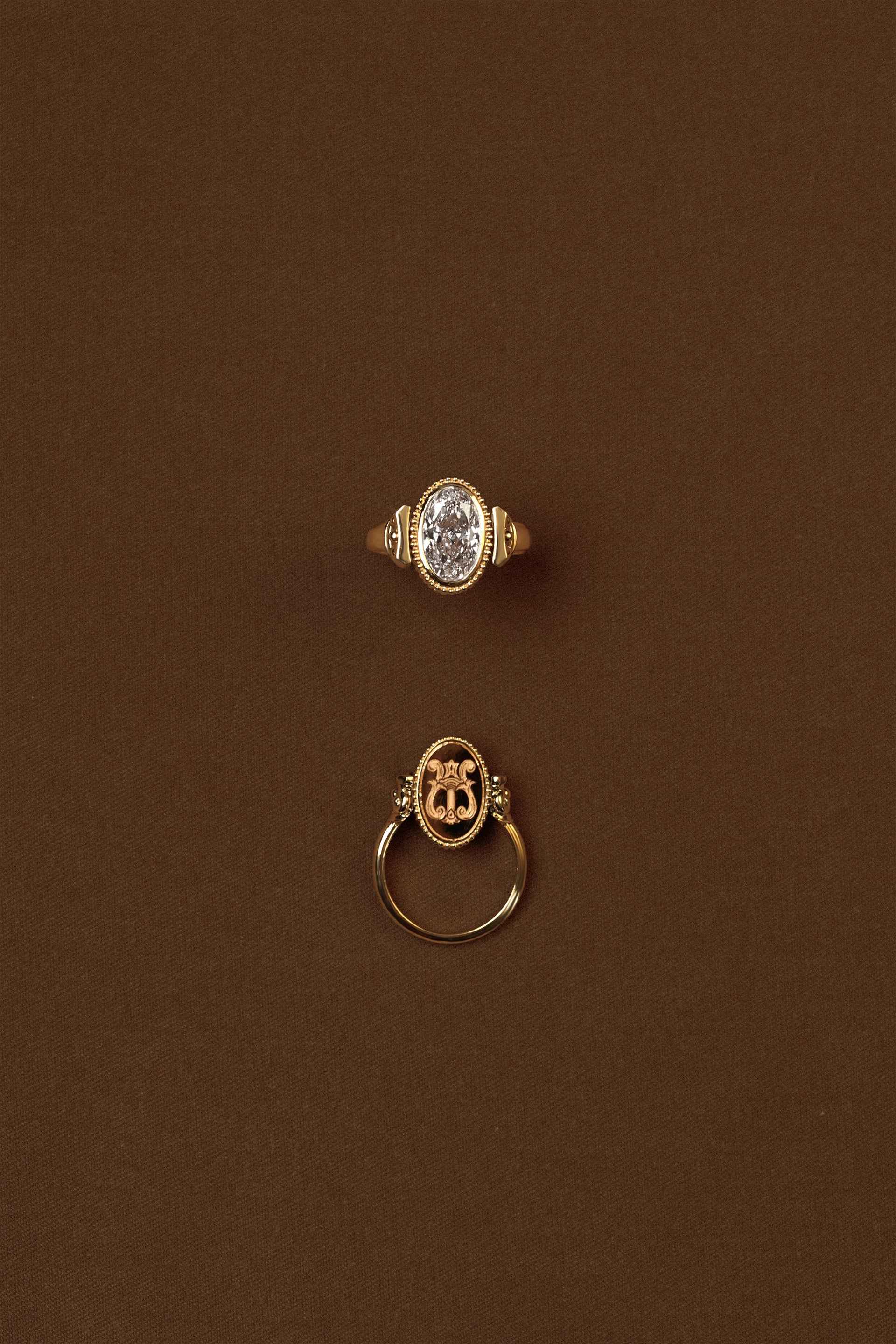 “Regency” Diamond Classic Duality Signet Ring