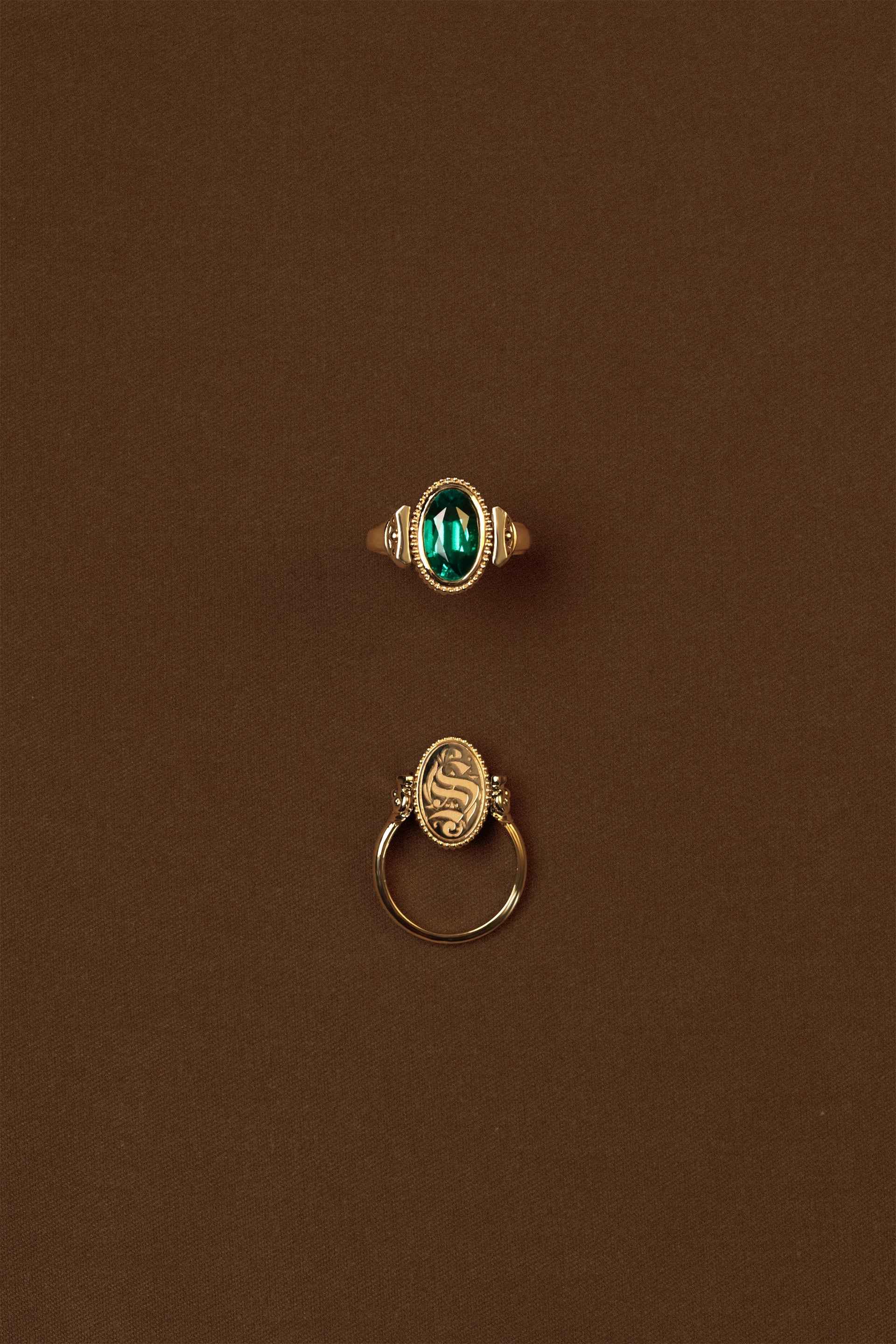 “Regency” Emerald Duality Classic Signet Ring