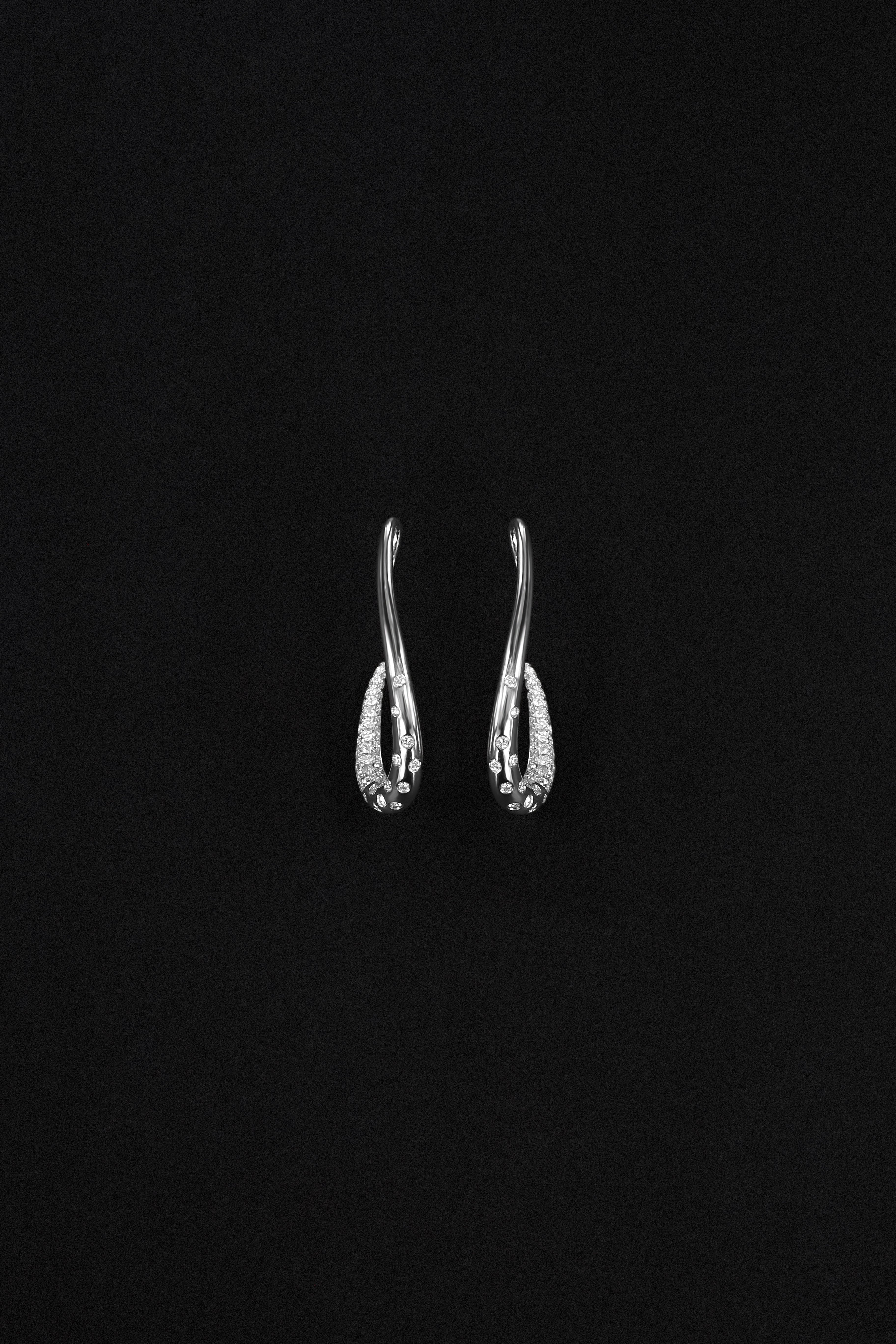 "Siren" Silver Pavé Beckon Earrings