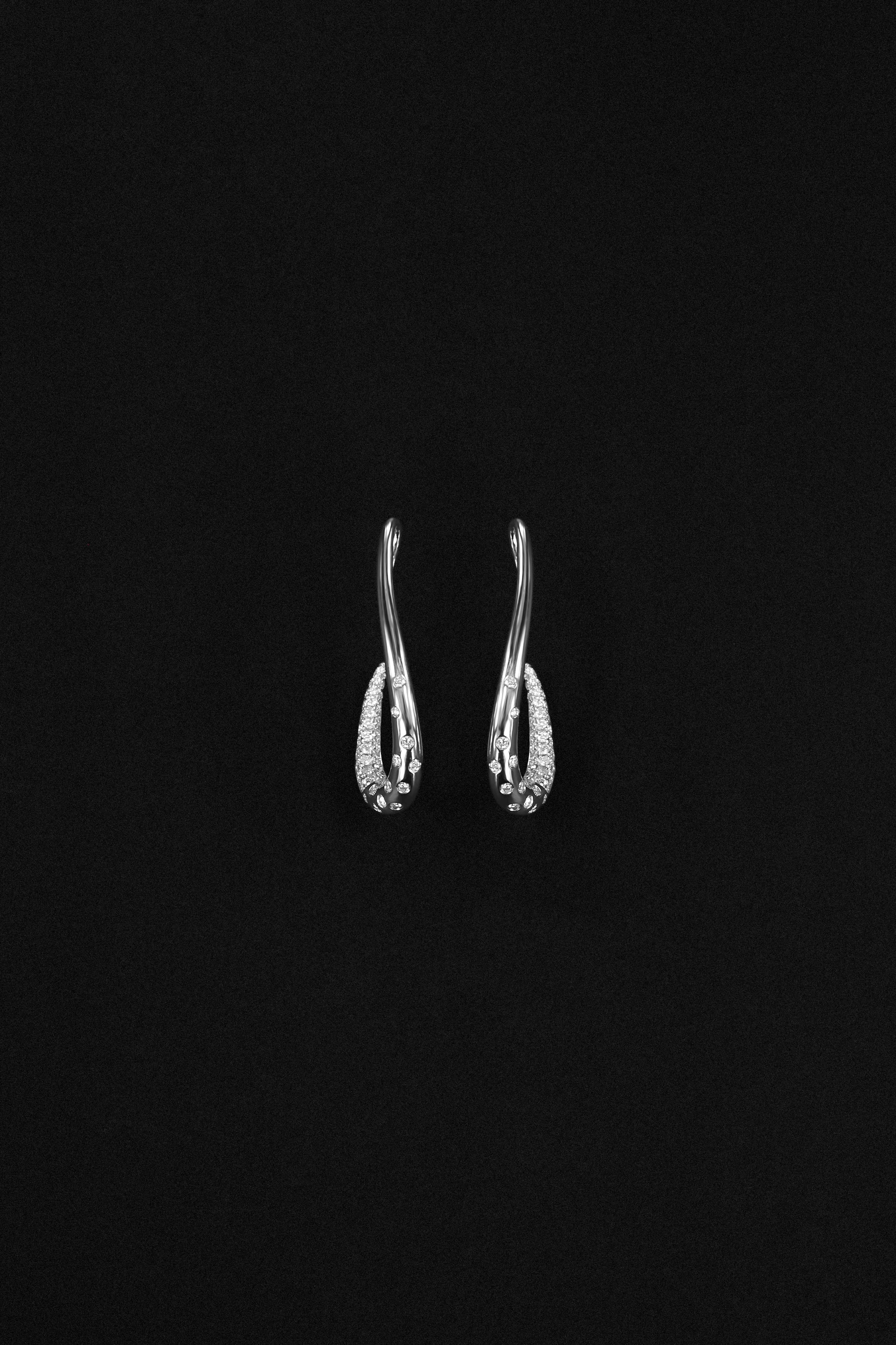 "Siren" Silver Pavé Beckon Diamond Earrings