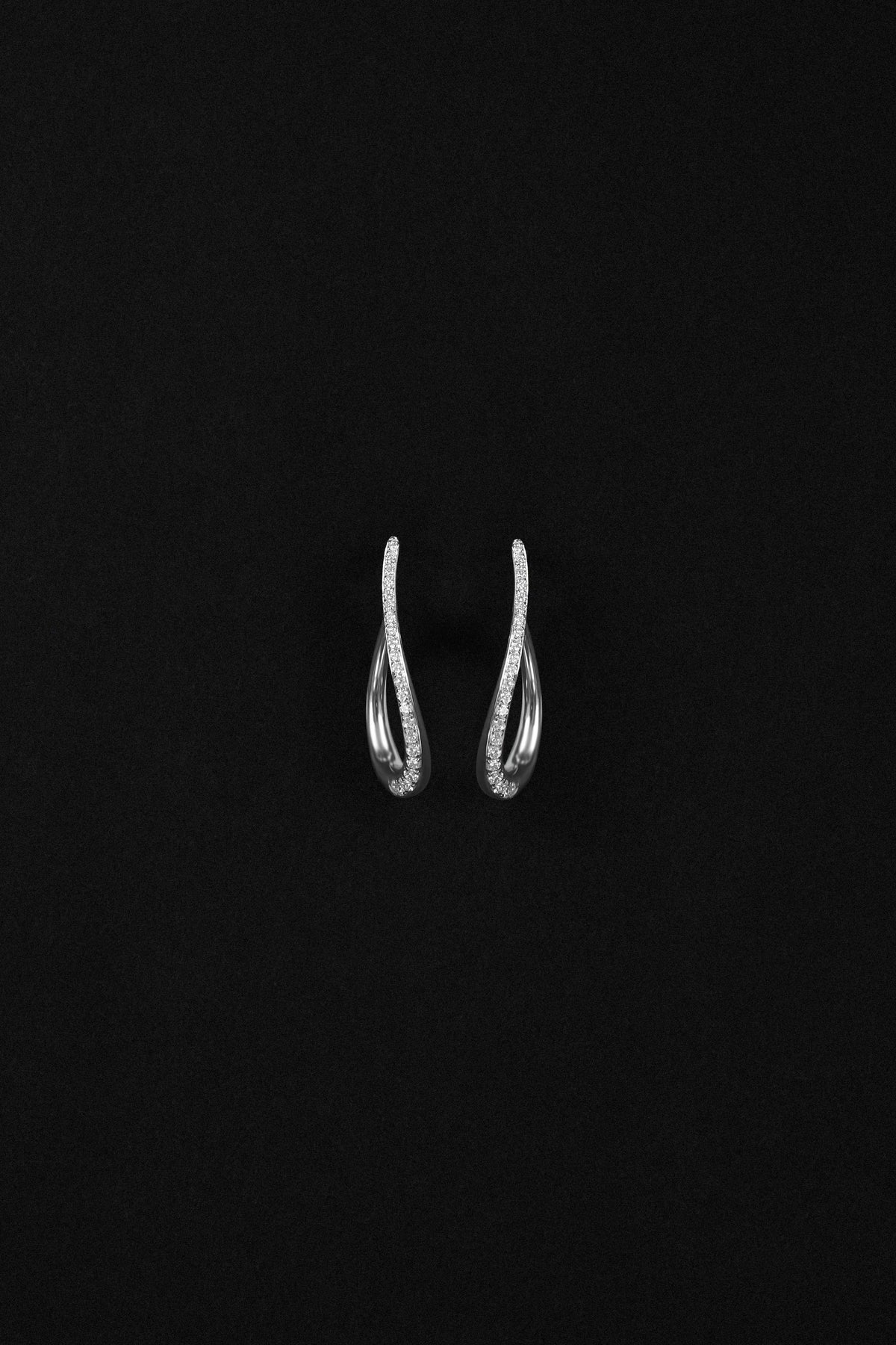 "Siren" Silver Pavé Beckon Diamond Earrings