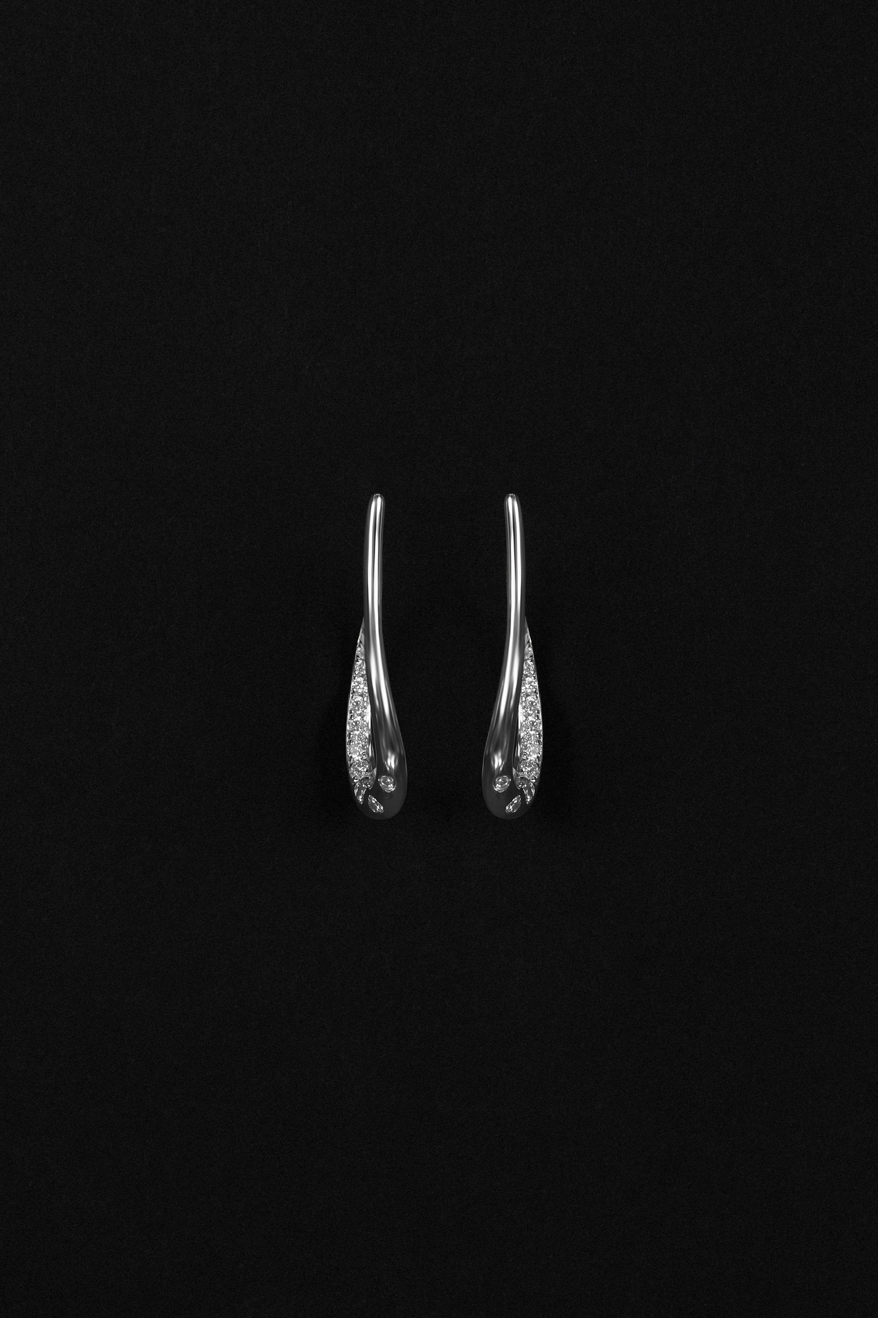 "Siren" Silver Pavé Beckon Earrings