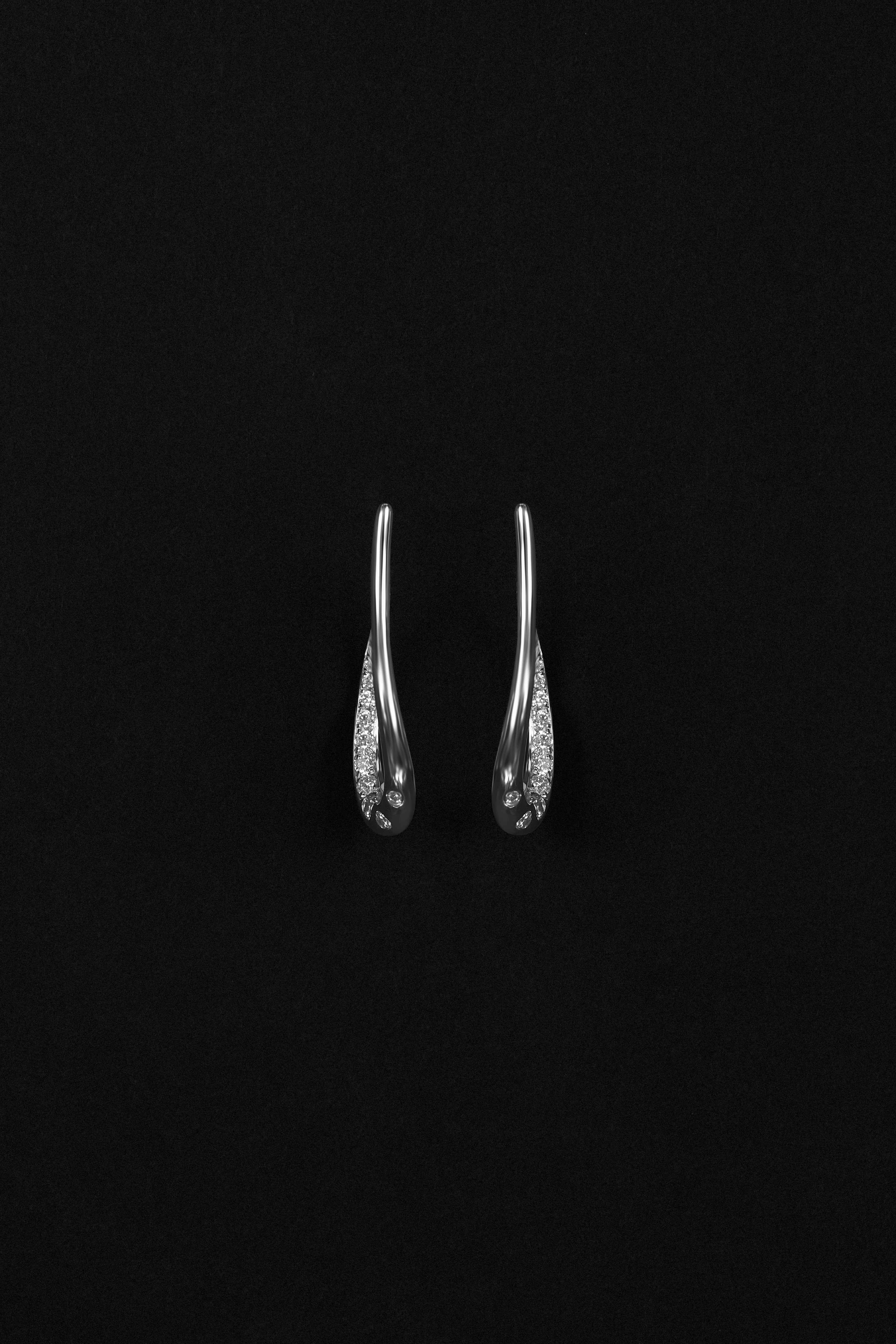 "Siren" Silver Pavé Beckon Diamond Earrings