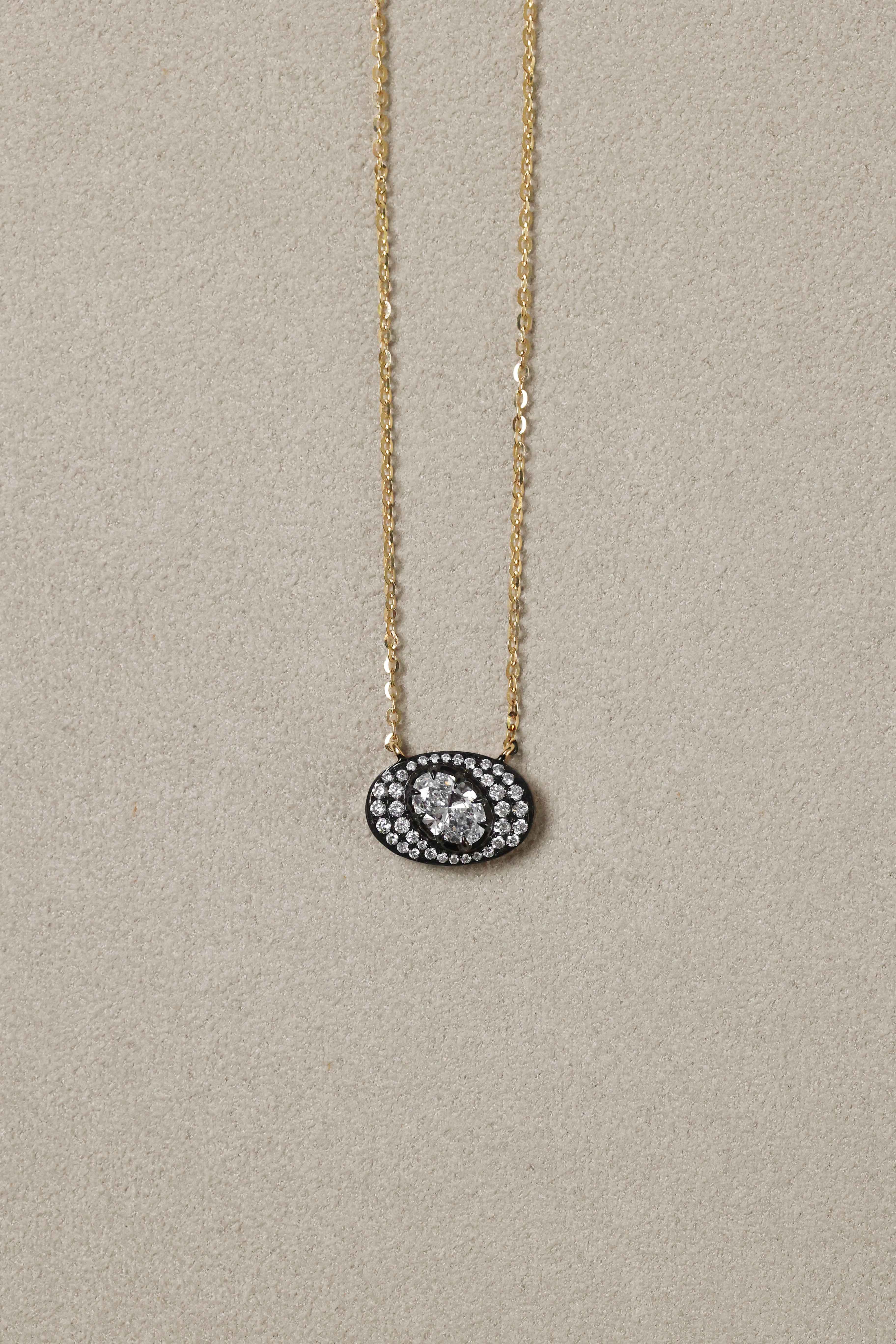 "MFE" Two-Tone Ronde Diamond Necklace