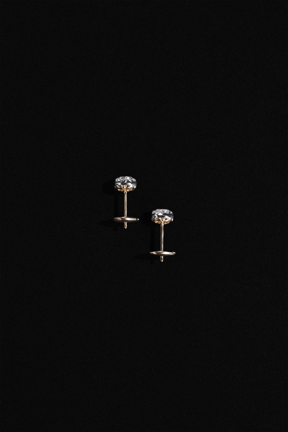 “Regency” Two-Tone Round (0.3ct) Rose-Back Studs