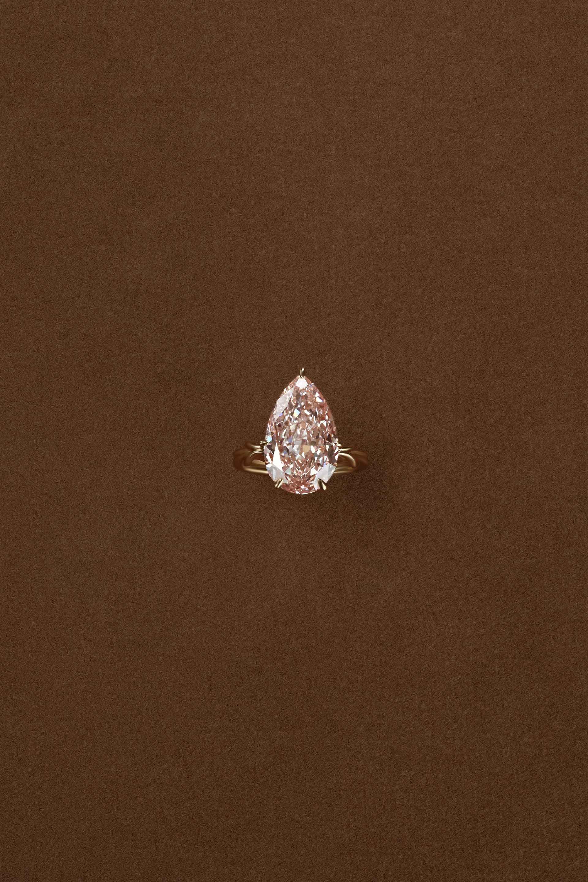 The Pink Pear (10.5ct) "Silk" Diamond Ring