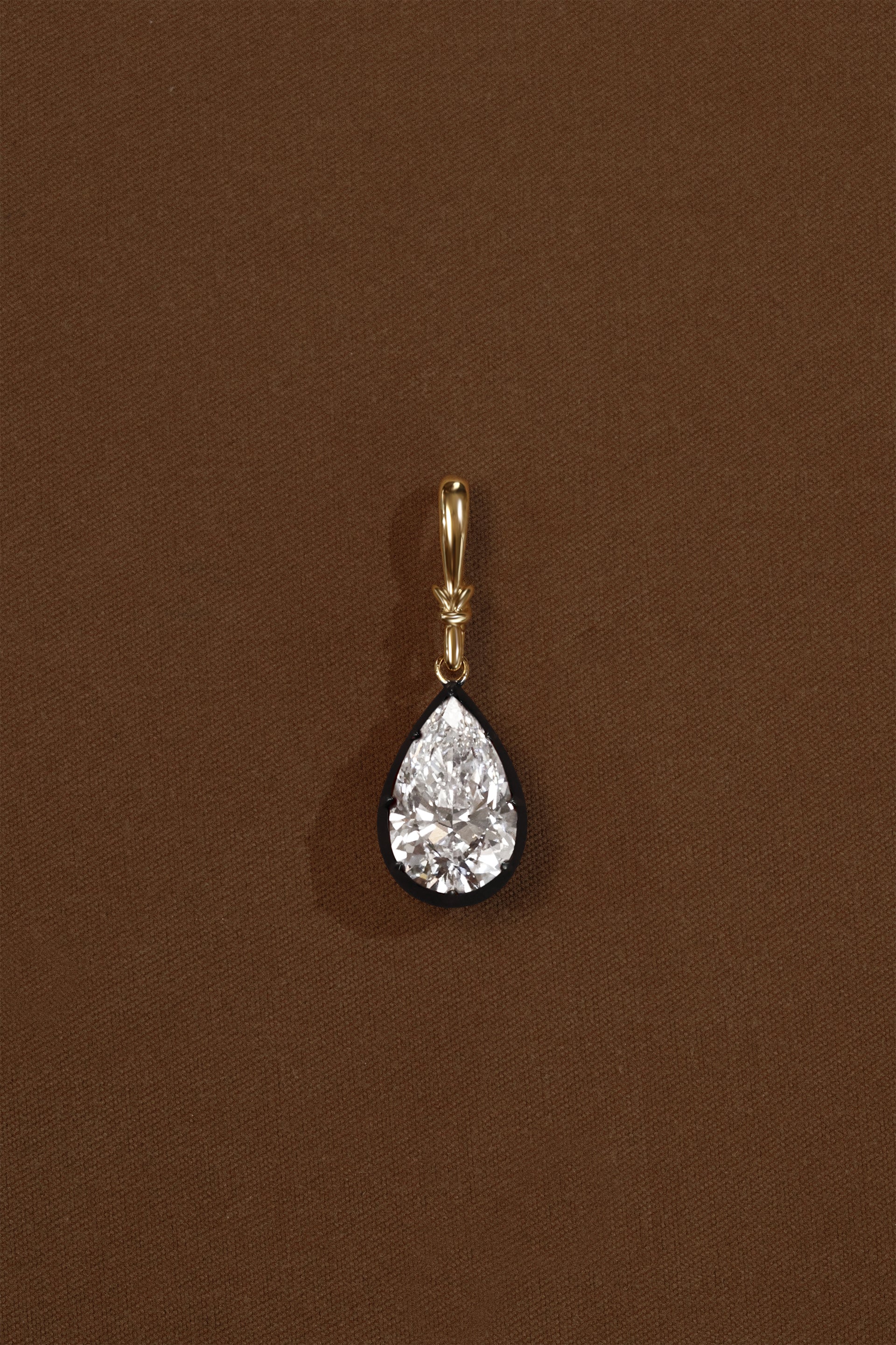 "Silk" Rose-Back Pear Diamond Pendant Necklace