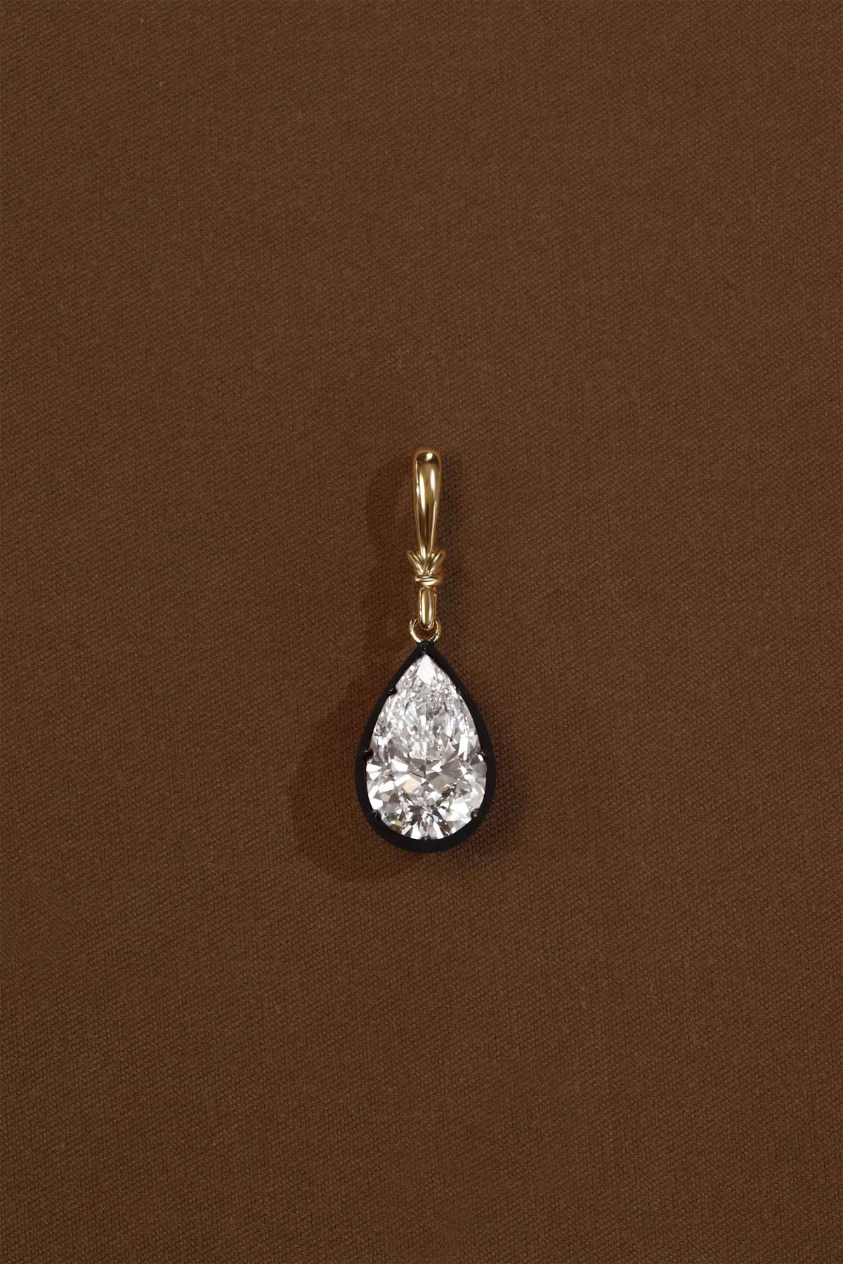 "Silk" Rose-Back Pear Diamond Pendant Necklace