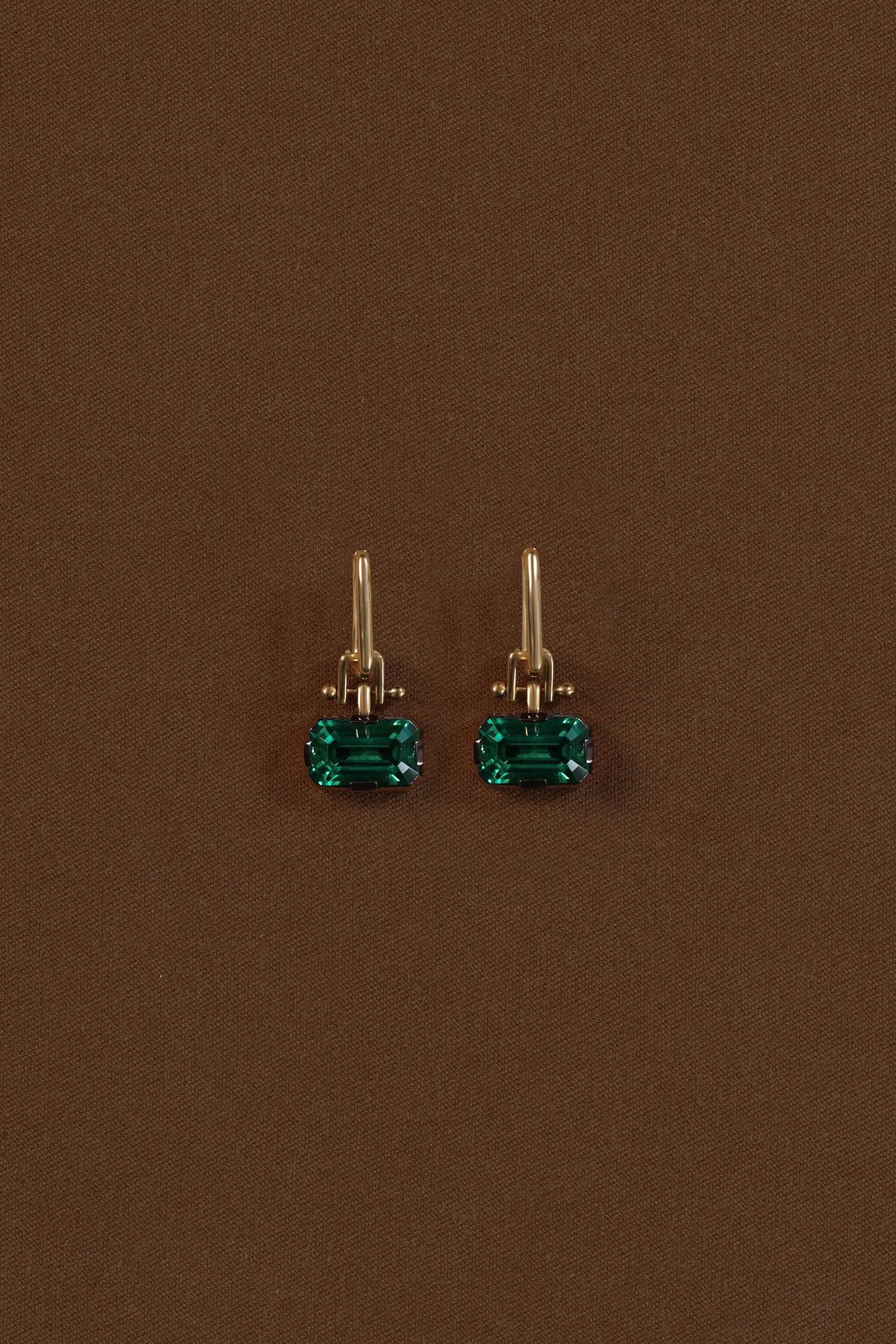 “Regency” Two-Tone Emerald Earrings