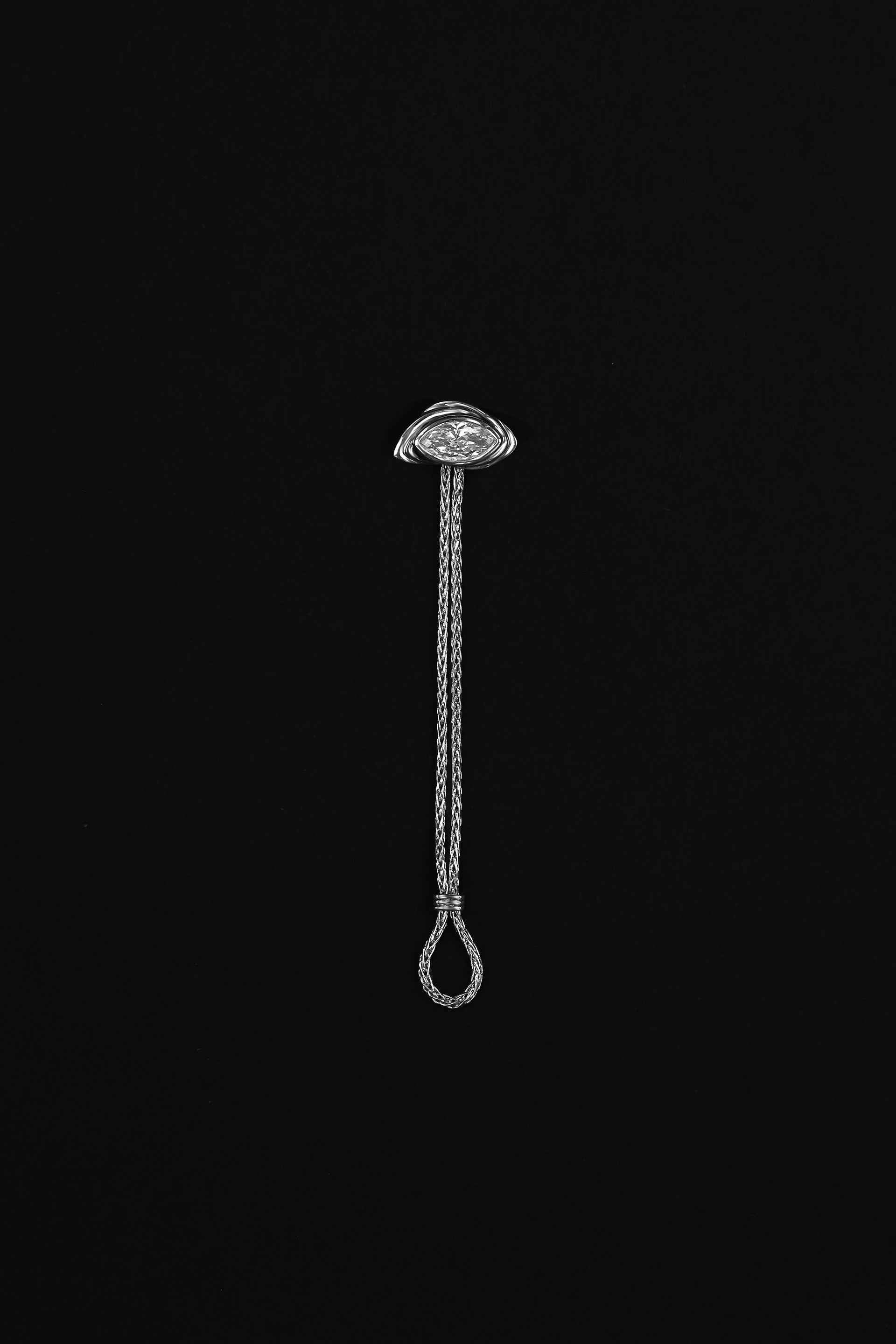“Third Eye” Silver Chain Diamond Ring
