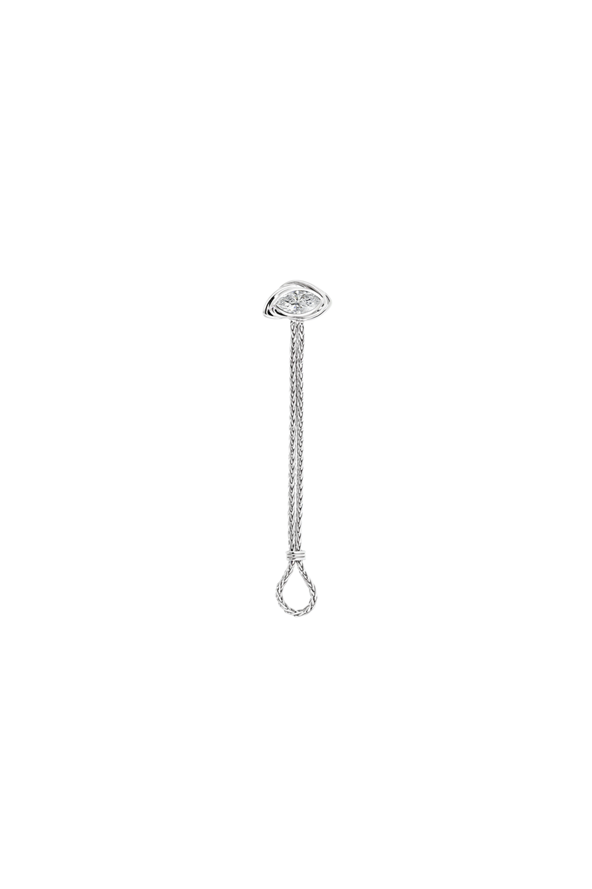 “Third Eye” Silver Chain Diamond Ring